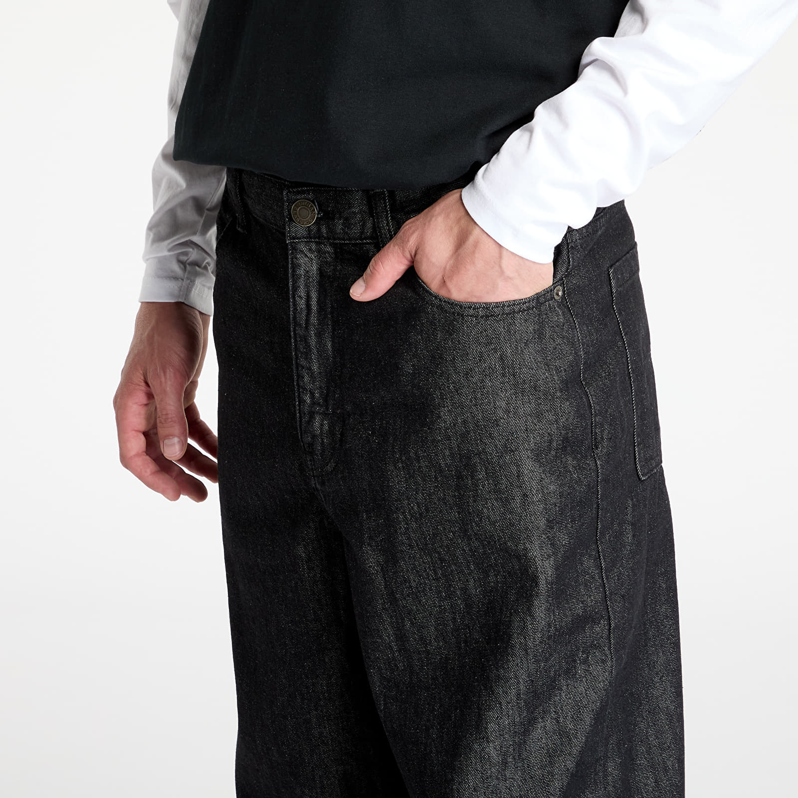 Jeansy Urban Classics 90's Jeans Black Acid Washed