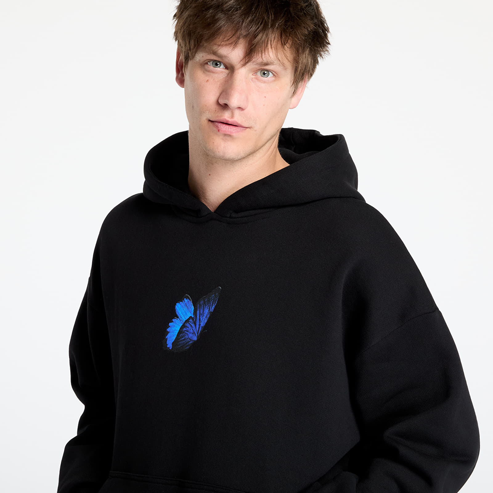 Mikiny Urban Classics Le Papillon Heavy Oversize Hoody Black