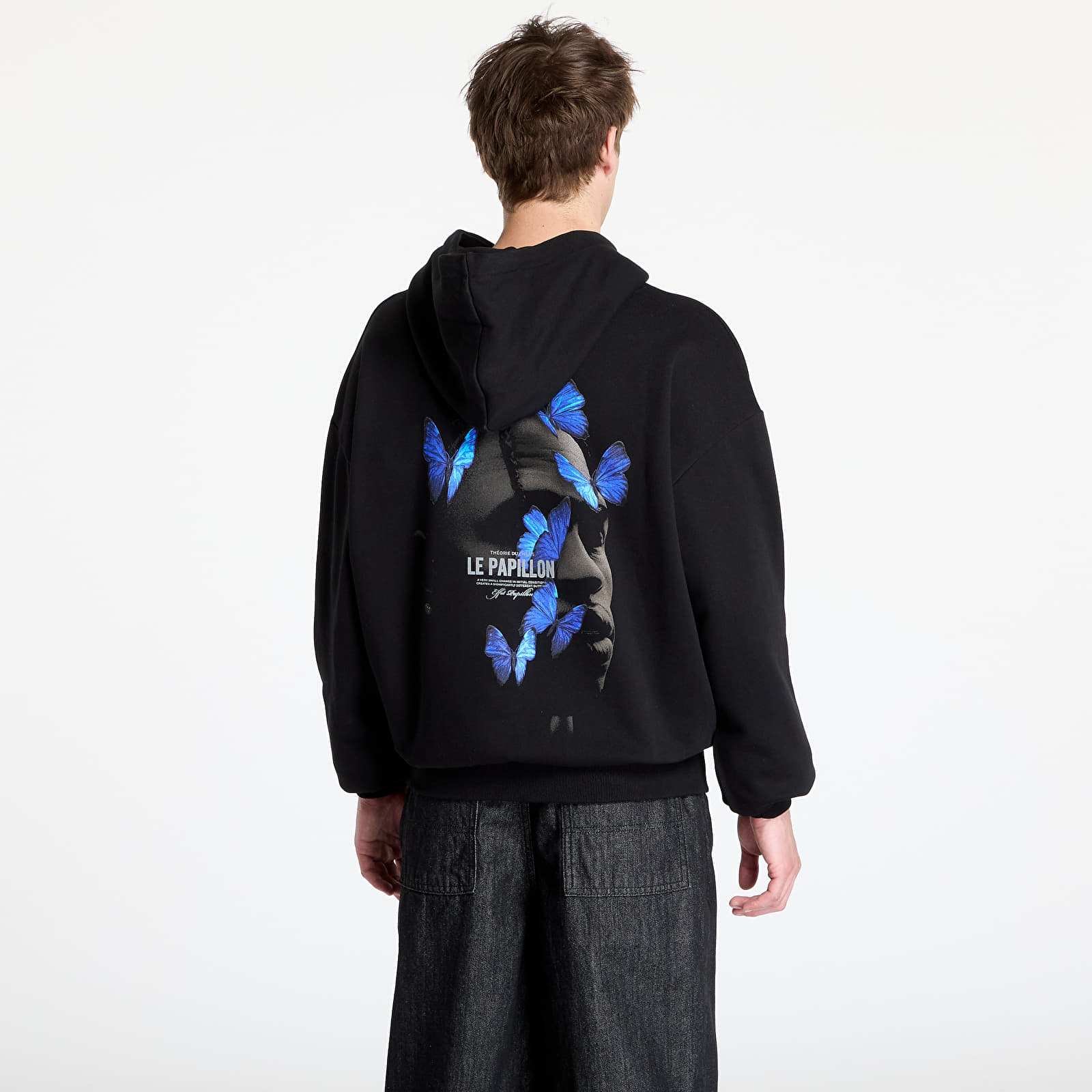 Mikiny Urban Classics Le Papillon Heavy Oversize Hoody Black
