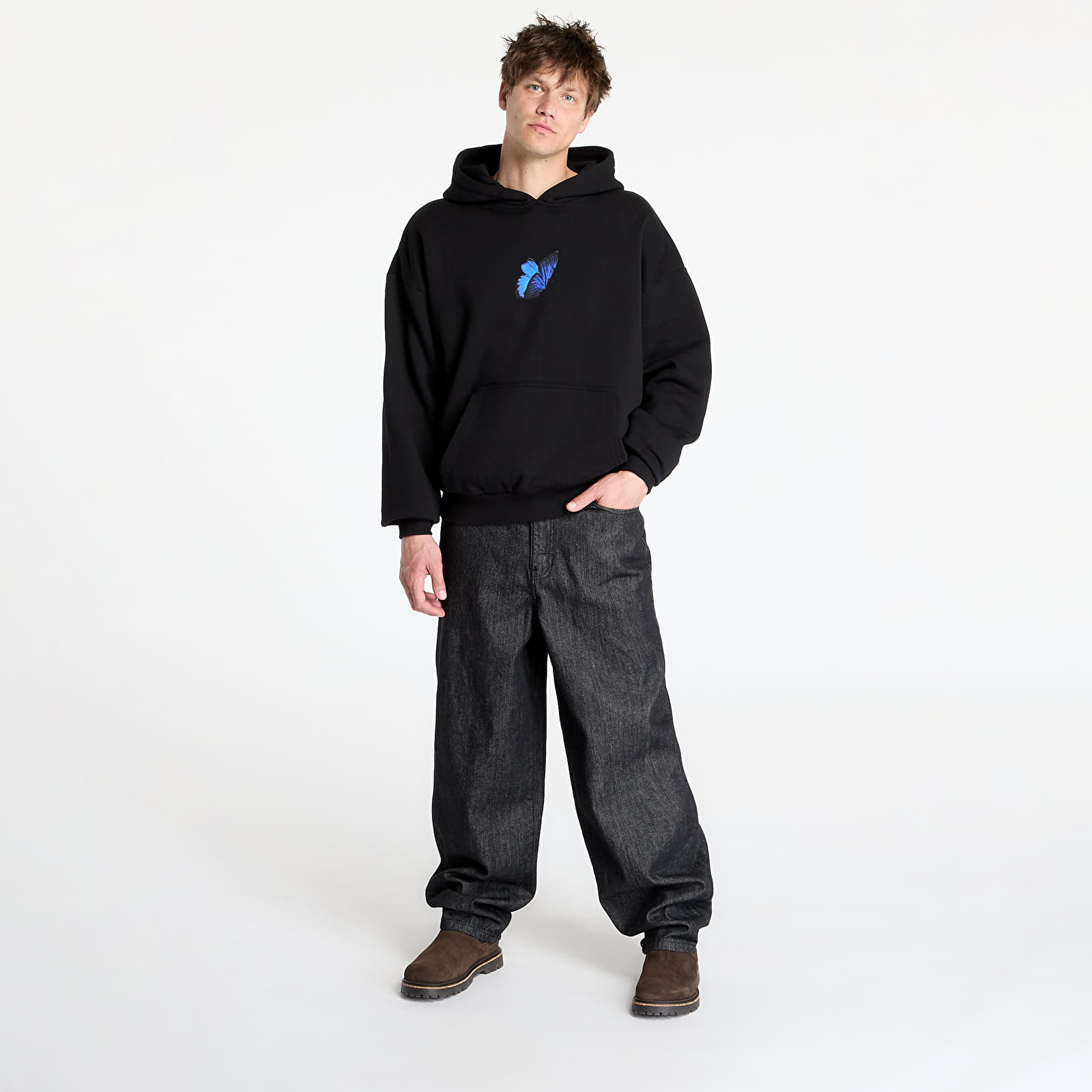 Mikiny Urban Classics Le Papillon Heavy Oversize Hoody Black