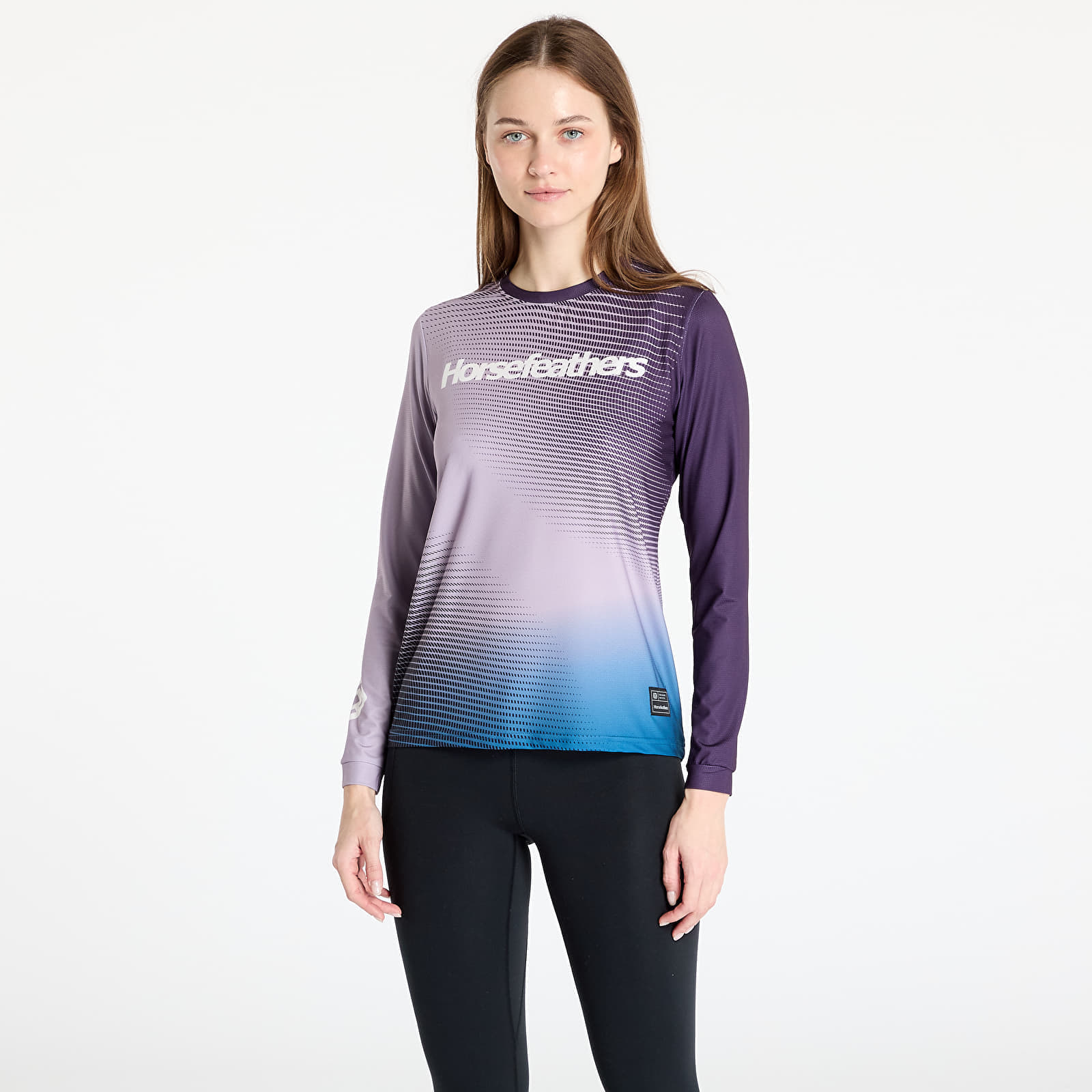 Tricou Horsefeathers W Quantum Ls Bike Jersey Iris Fade Out L