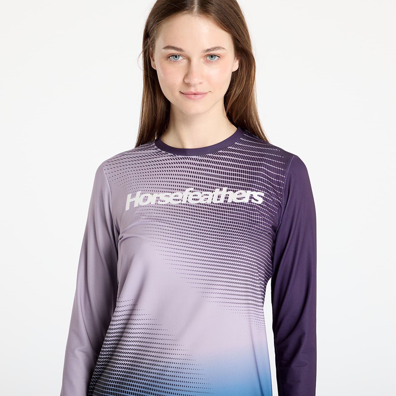 Dames T-shirts Horsefeathers W Quantum Ls Bike Jersey Iris Fade Out