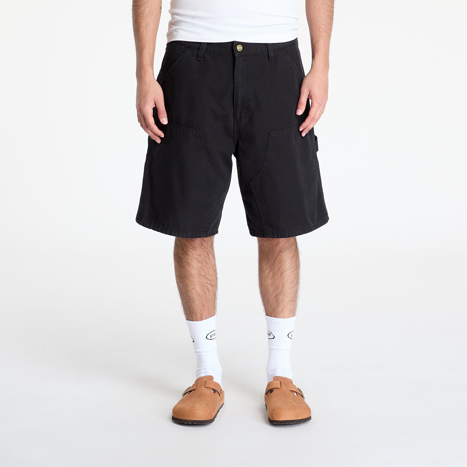 Szorty męskie Carhartt WIP Double Knee Short Black Stone Washed