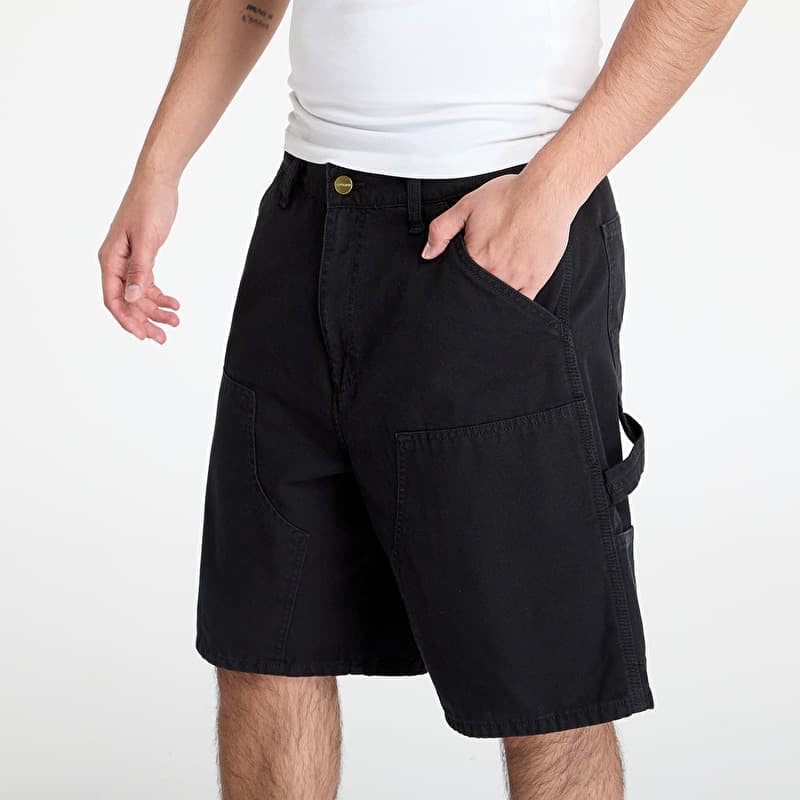 Carhartt WIP Double Knee Short Black Stone Washed | Queens
