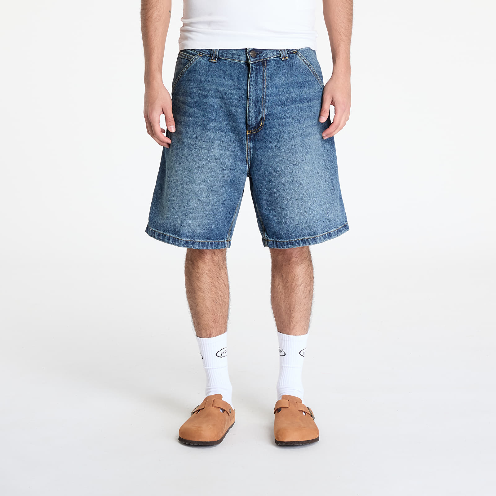 Shorts für Männer Carhartt WIP OG Single Knee Short Blue Dark Used Wash