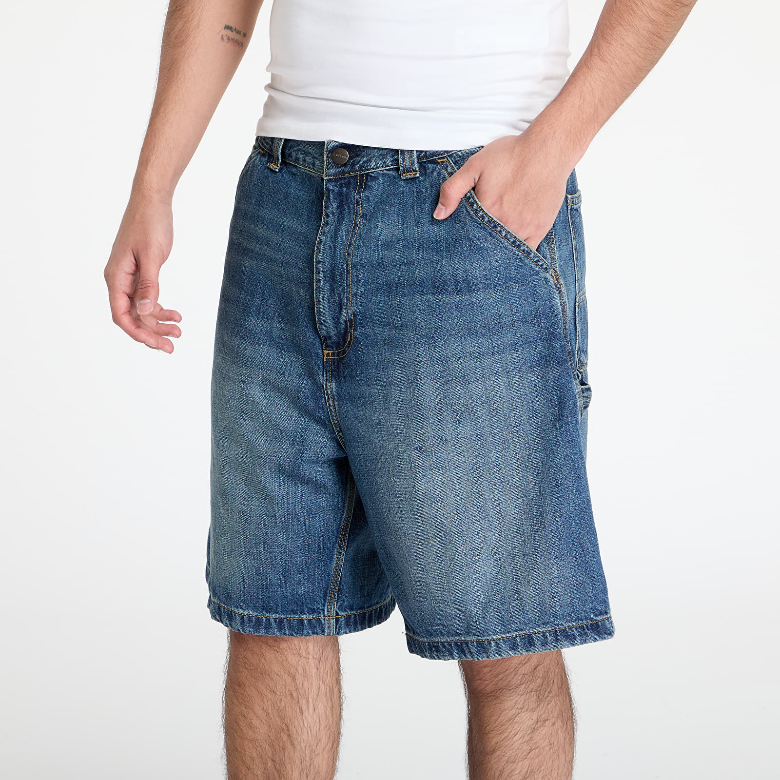 Shorts für Männer Carhartt WIP OG Single Knee Short Blue Dark Used Wash