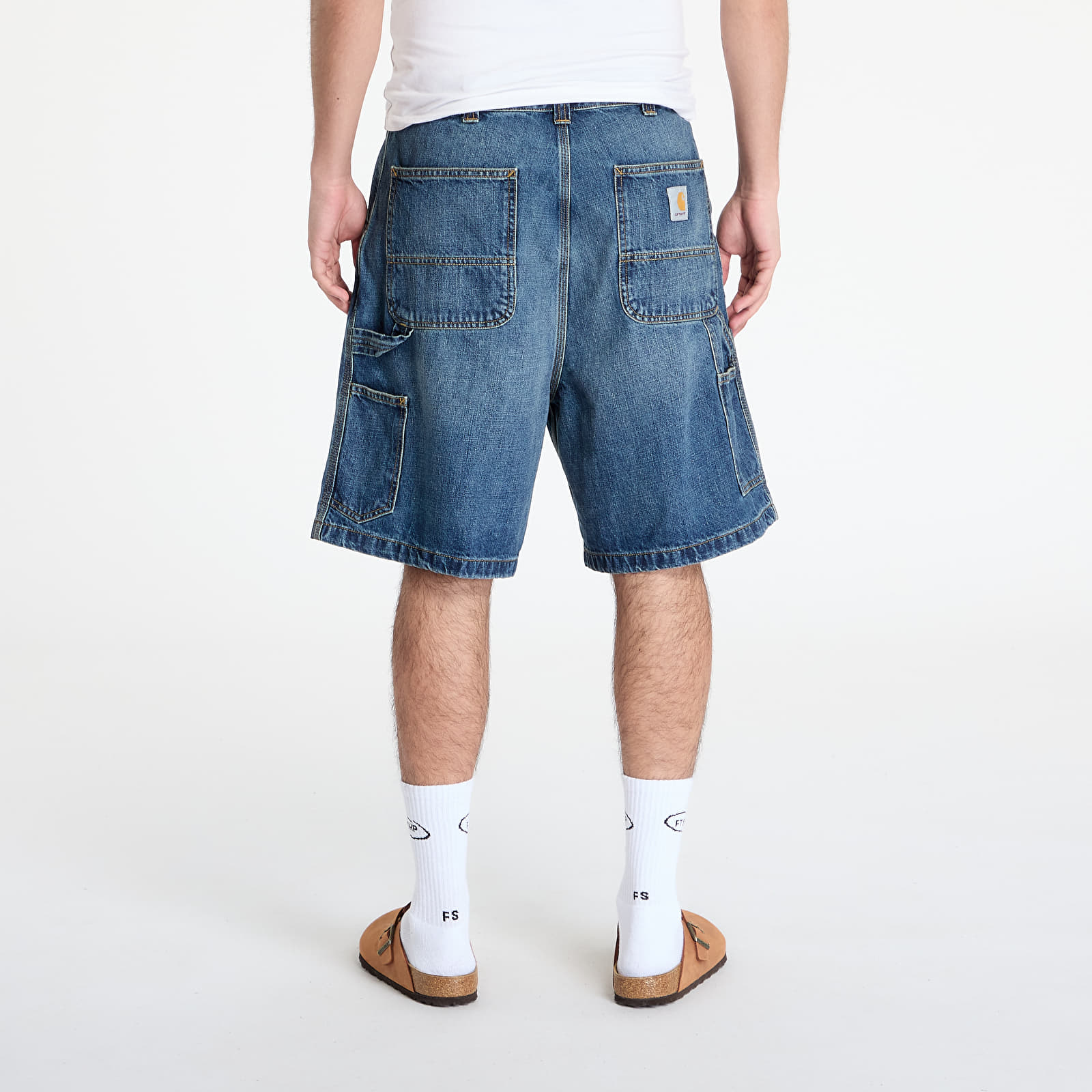 Shorts für Männer Carhartt WIP OG Single Knee Short Blue Dark Used Wash