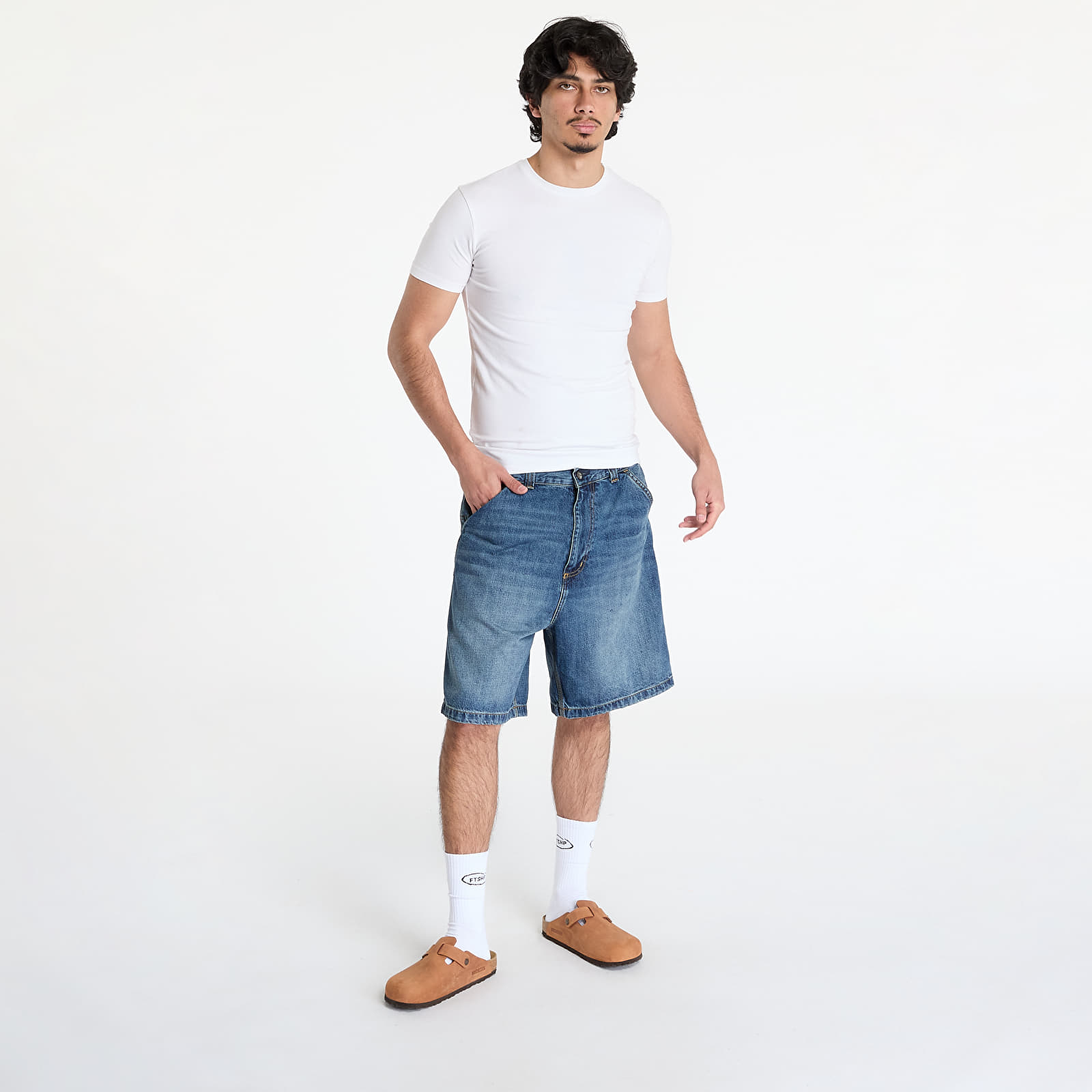 Shorts für Männer Carhartt WIP OG Single Knee Short Blue Dark Used Wash