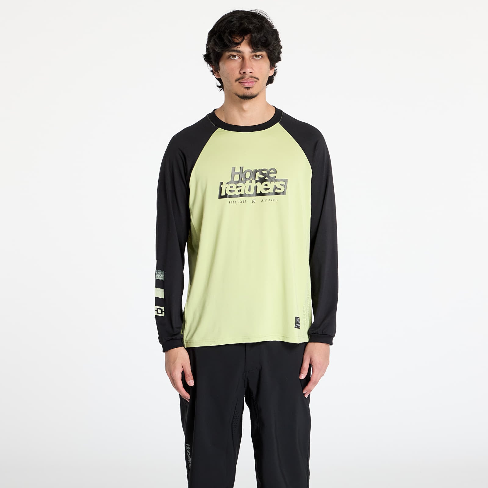 Tricou Horsefeathers Spike Long Sleeve Bike Jersey Nile/ Black L