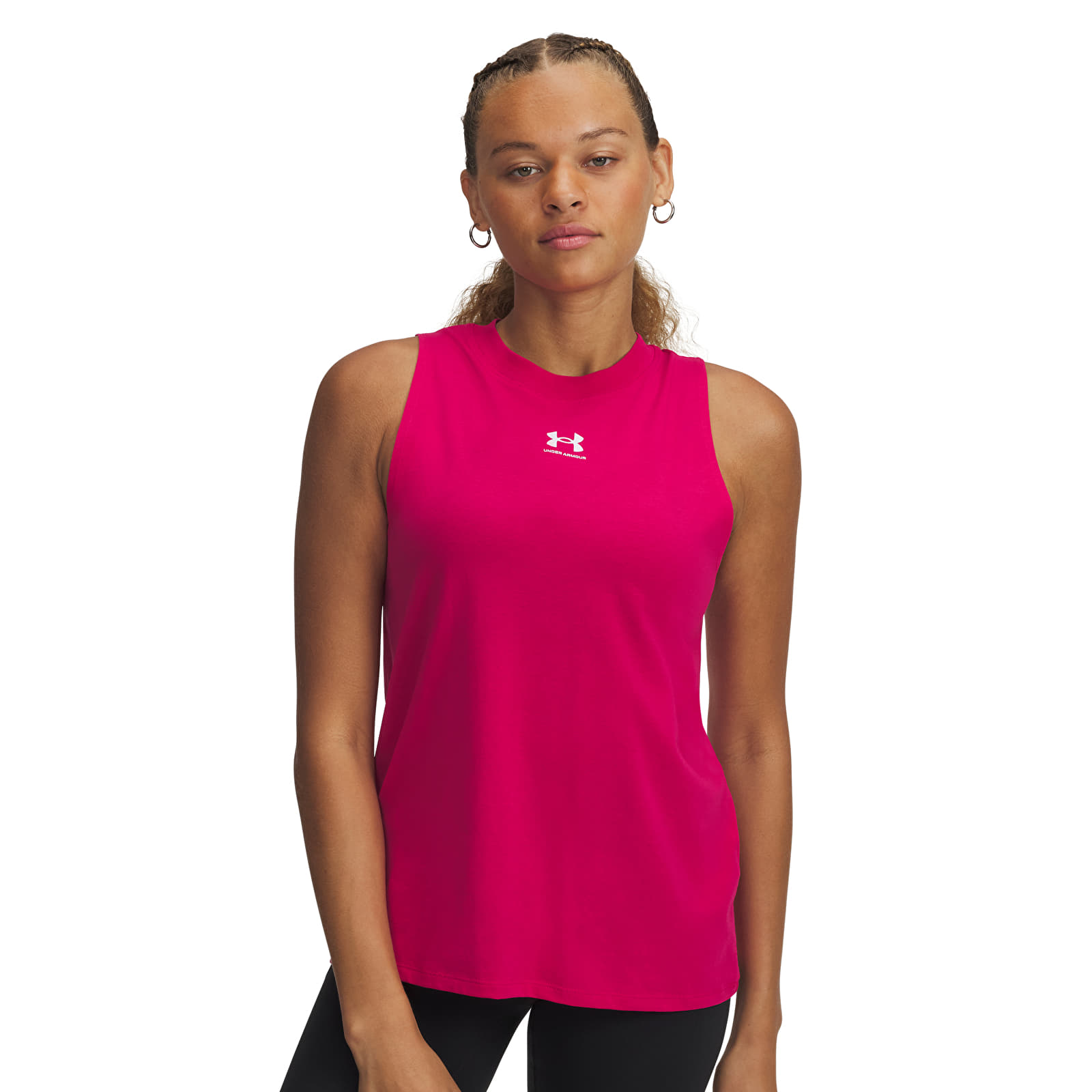 Tanktops für Frauen Under Armour Rival Muscle Tank Shaded Fuchsia/ White