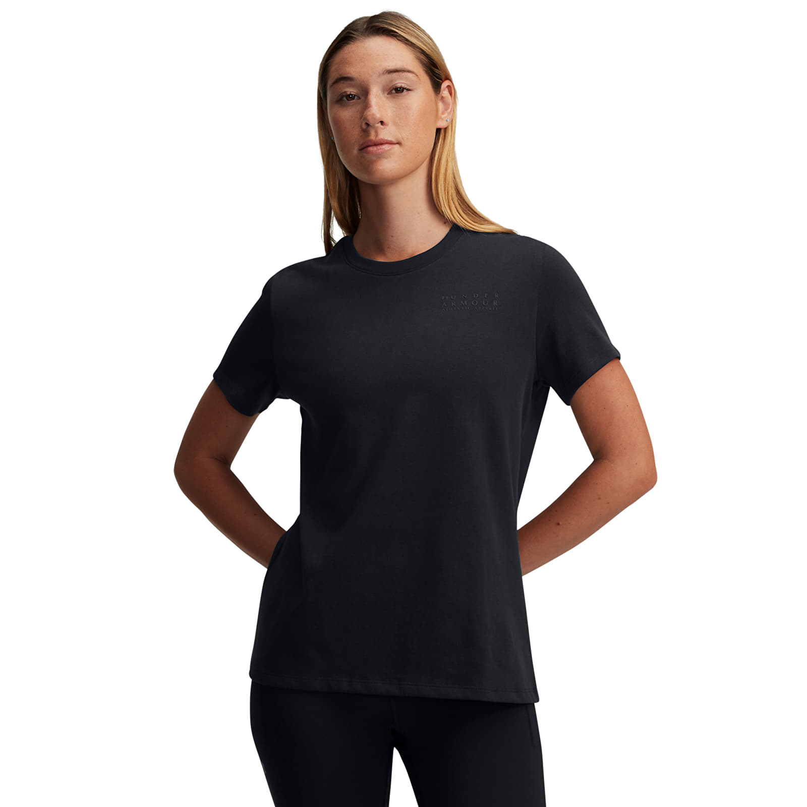 Ženske majice Under Armour HWT BRANDED CORE SS Tee Black/ Black