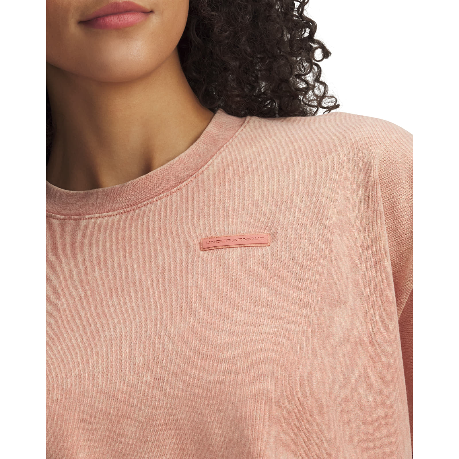 Ženske majice Under Armour HWT WASH SS Tee Canyon Pink/ Canyon Pink
