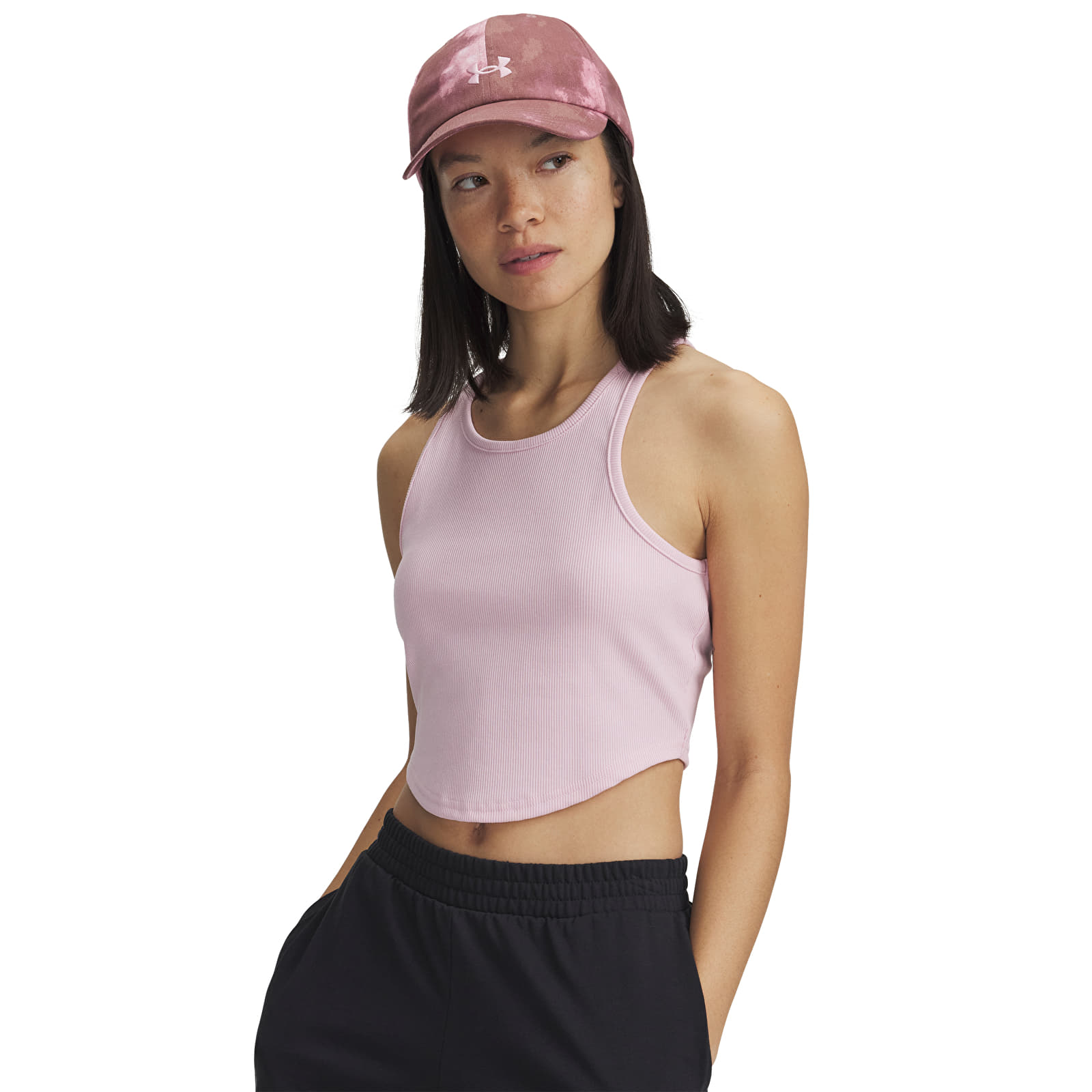 Women's tank tops Under Armour Rival Rib Tank Prime Pink/ White