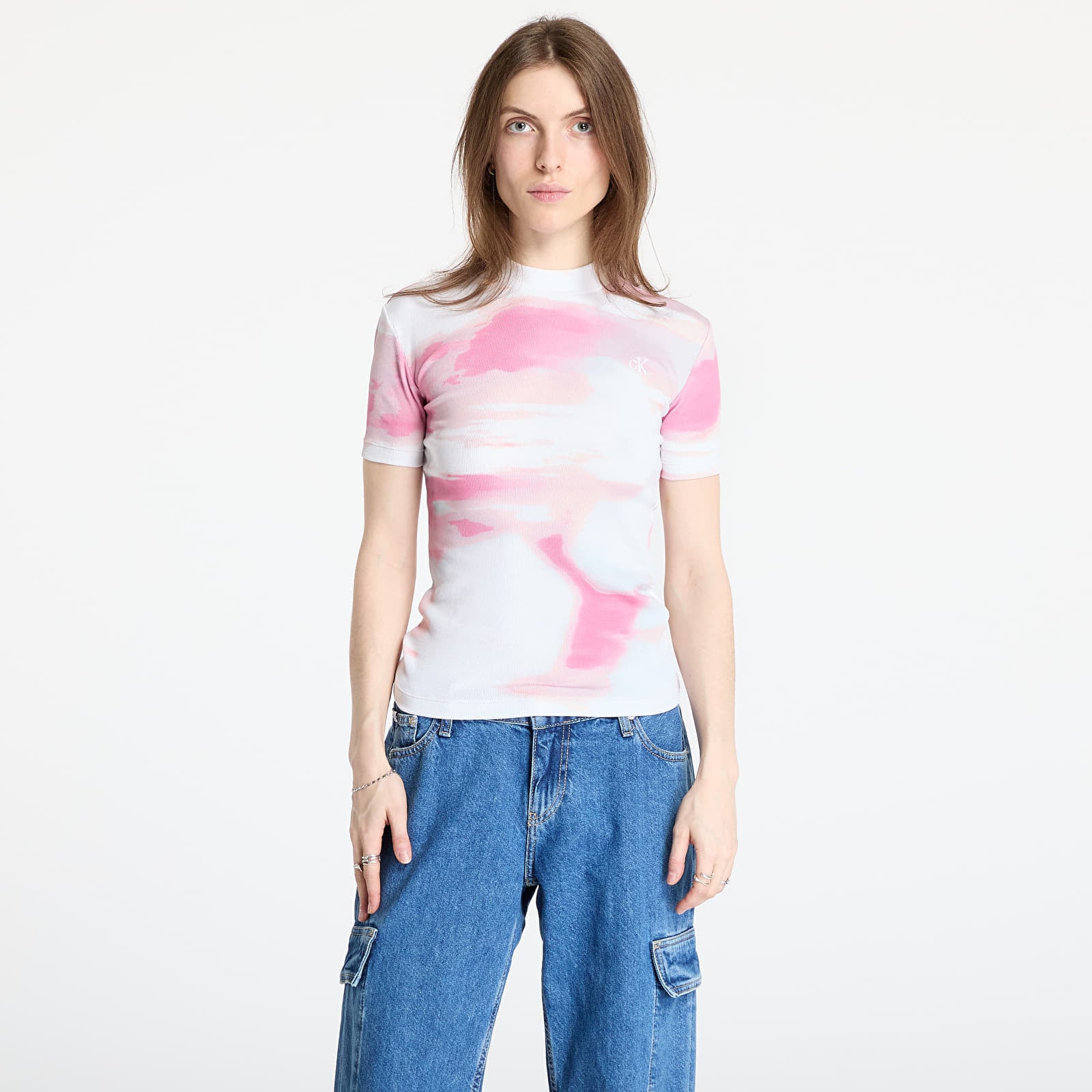 Tricou Calvin Klein Jeans Rib Tee White XS