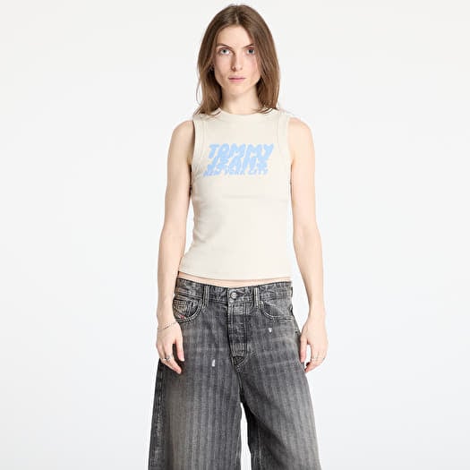 Tommy Jeans Slim Bubble Tank Top Beige
