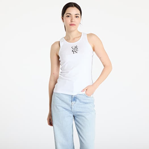 Calvin Klein Jeans Sl Cotton Rib Solid Tank Top White