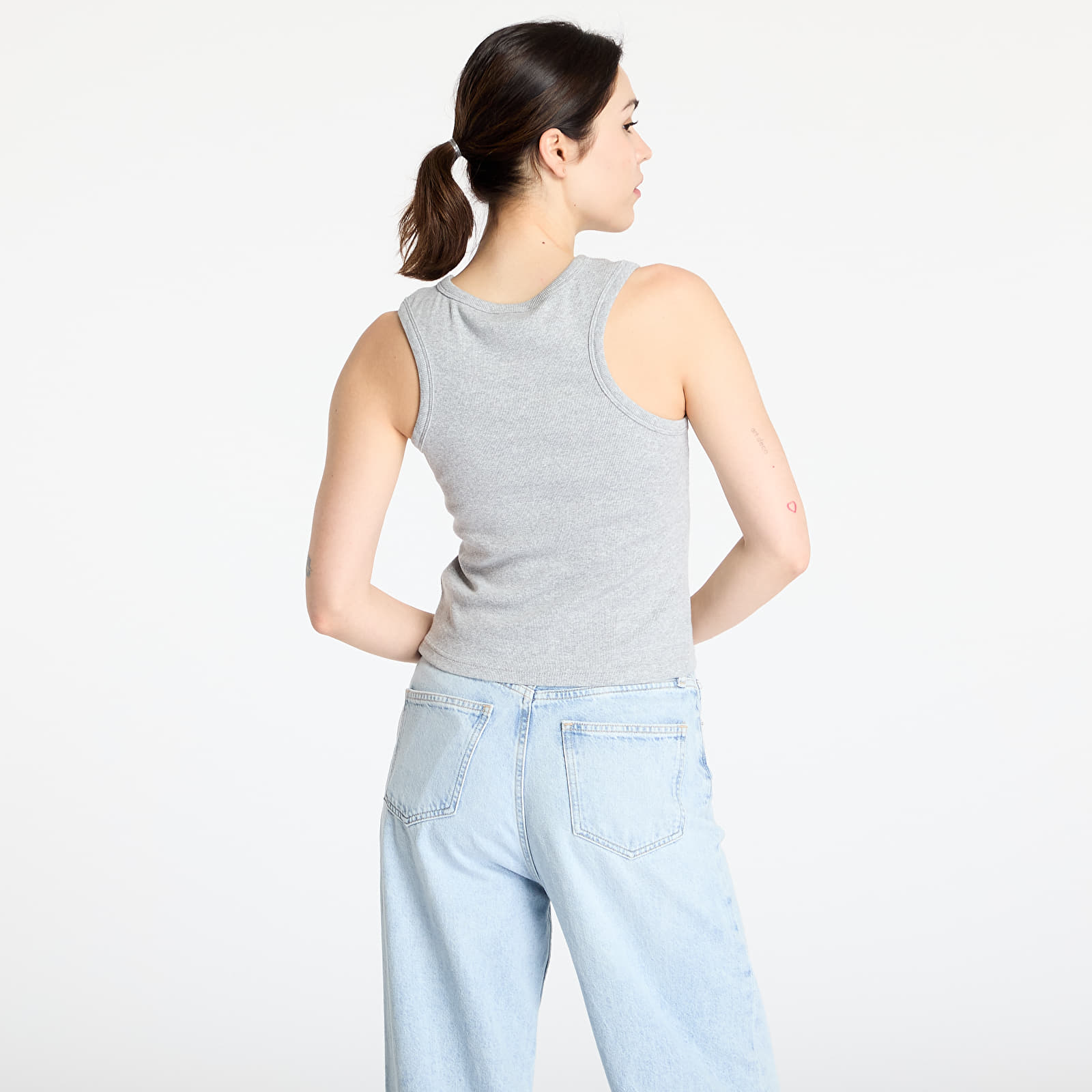 Dámská tílka Calvin Klein Jeans A - Woven Label 2X2 Tank Top Gray
