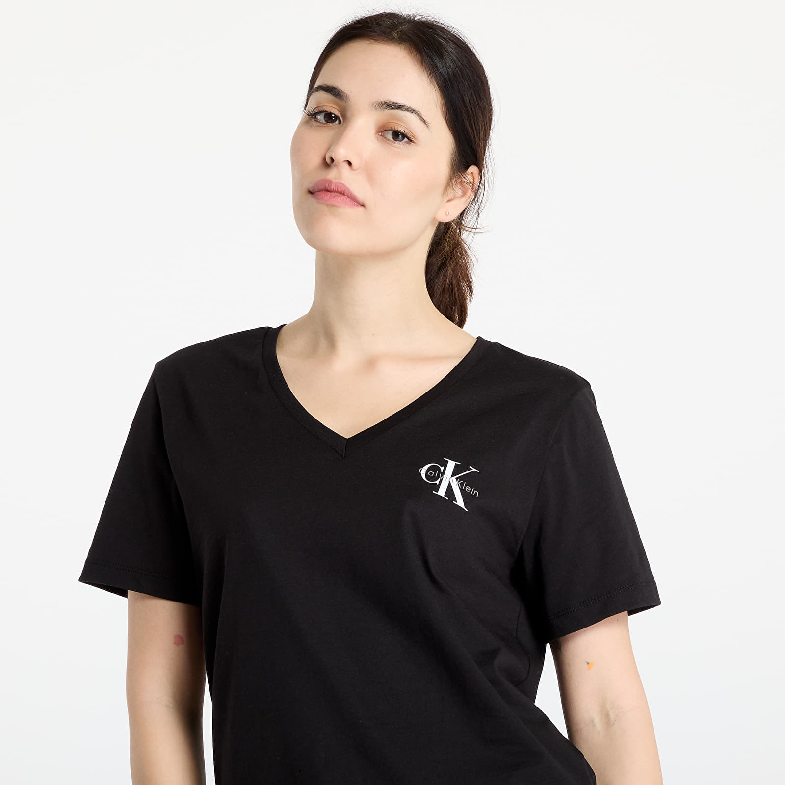 Camisetas de mujer Calvin Klein Jeans  Logo Vn 2 Pack Tee Black