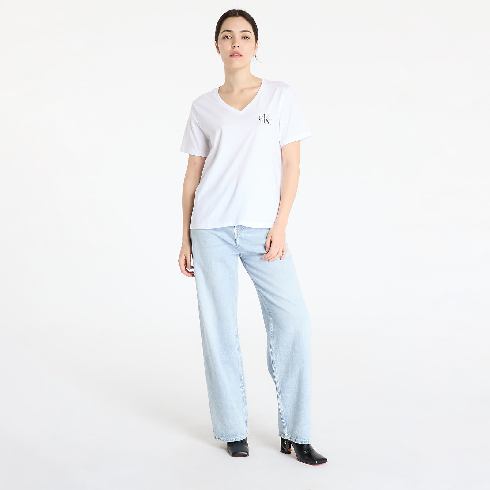 Camisetas de mujer Calvin Klein Jeans  Logo Vn 2 Pack Tee Black