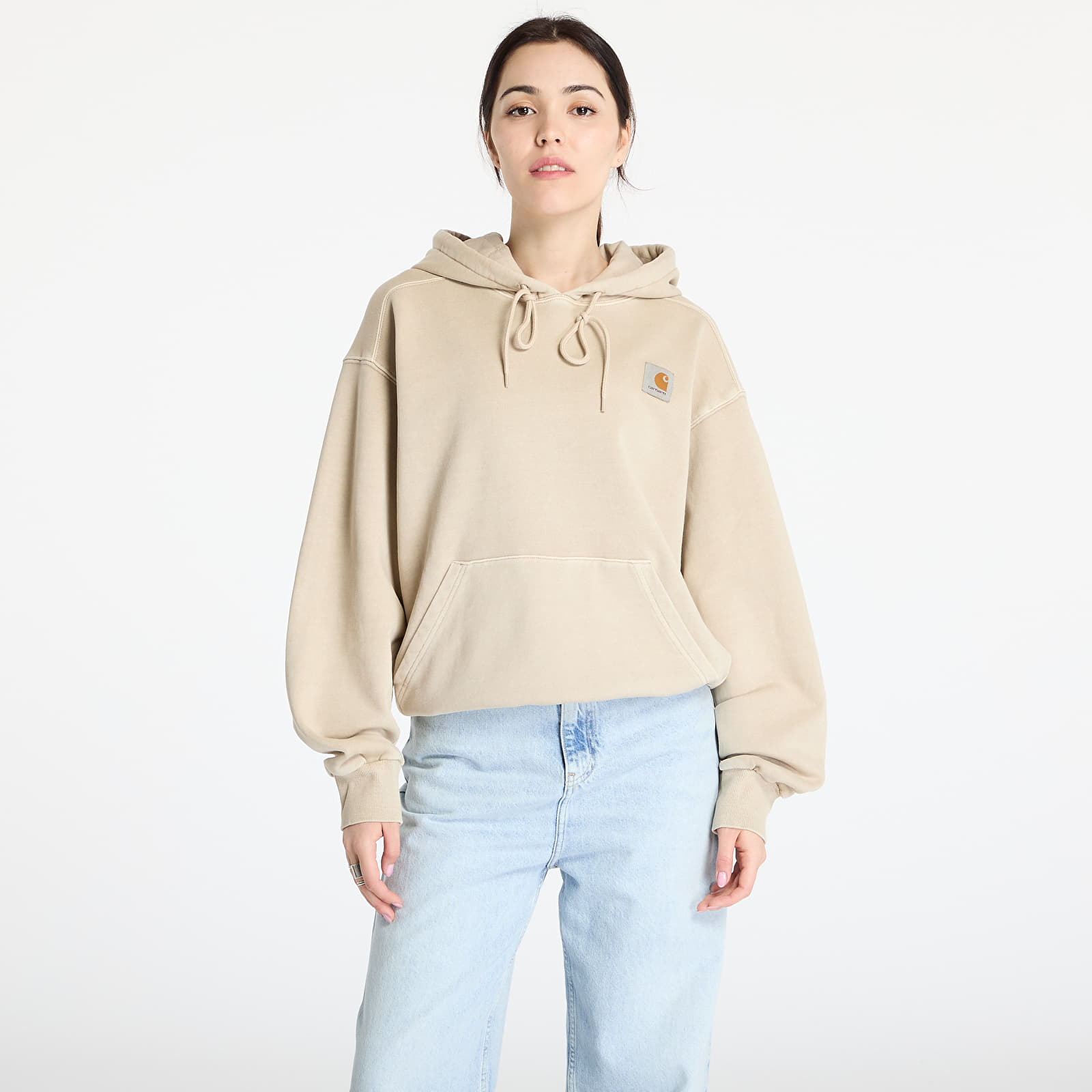 Heren sweatshirts Carhartt WIP Hooded Nelson Sweat UNISEX Fleur De Sel Garment Dyed