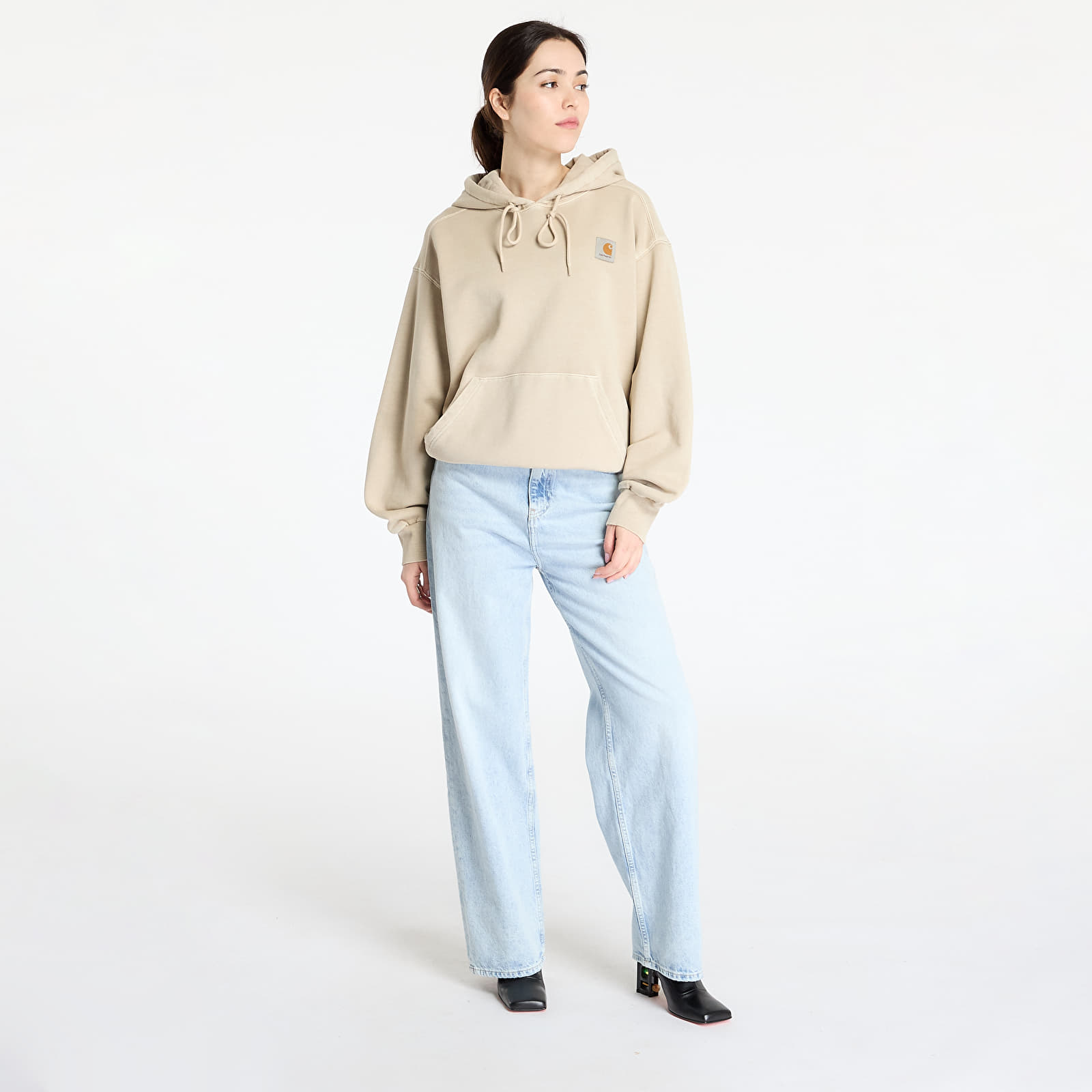Heren sweatshirts Carhartt WIP Hooded Nelson Sweat UNISEX Fleur De Sel Garment Dyed