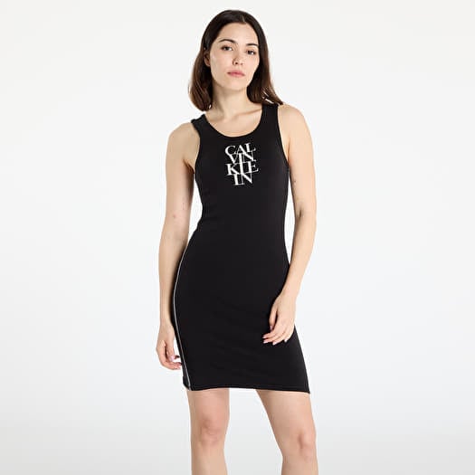 Dress Calvin Klein Jeans Sl Cotton 1X1 Rib Dress Black