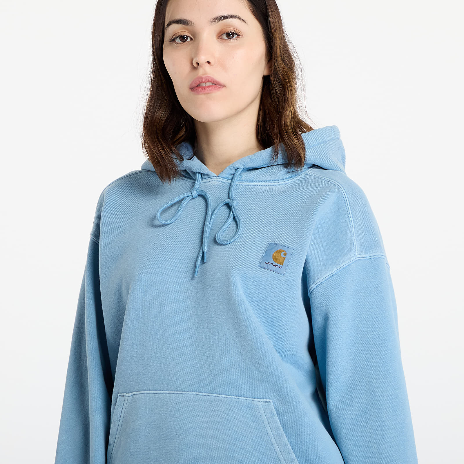 Heren sweatshirts Carhartt WIP Hooded Nelson Sweat UNISEX Clay Blue Garment Dyed