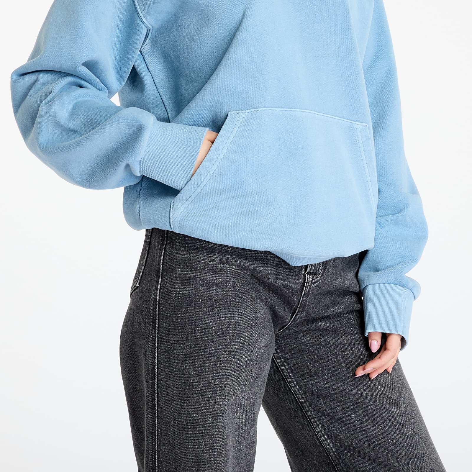 Heren sweatshirts Carhartt WIP Hooded Nelson Sweat UNISEX Clay Blue Garment Dyed