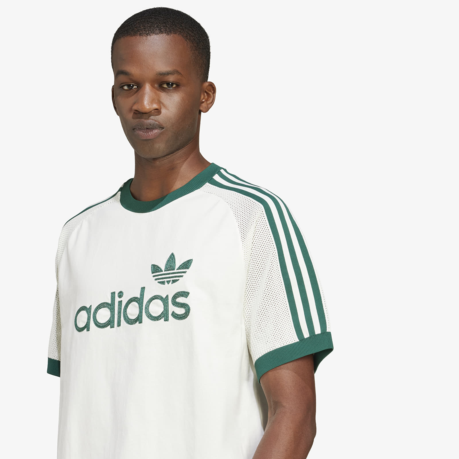 Férfi pólok adidas Premium Knitted Tee White/ Off White