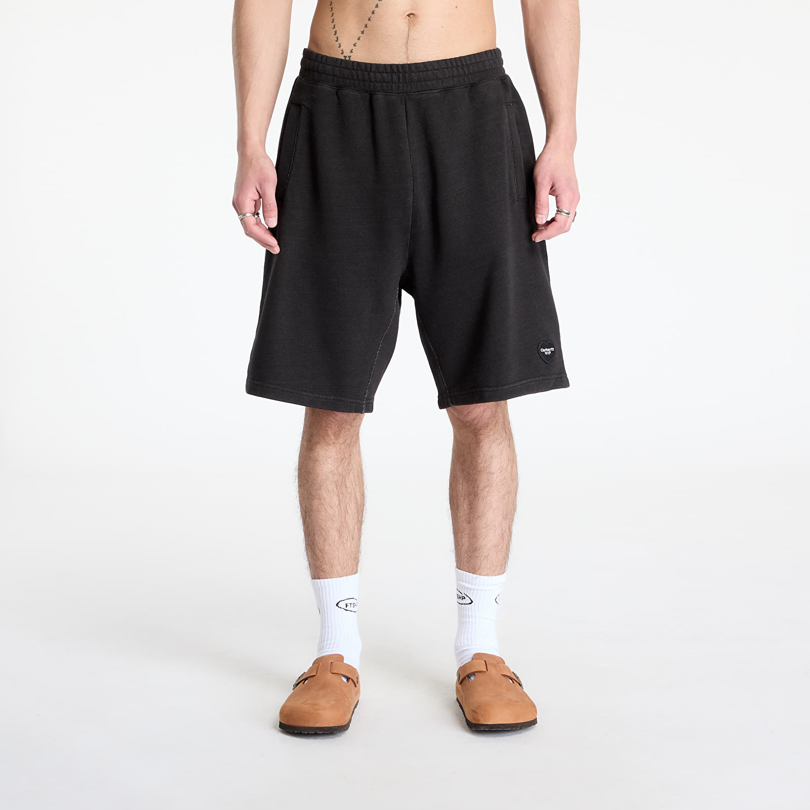 Мъжки къси панталони Carhartt WIP Ingo Sweat Short Black Garment Dyed