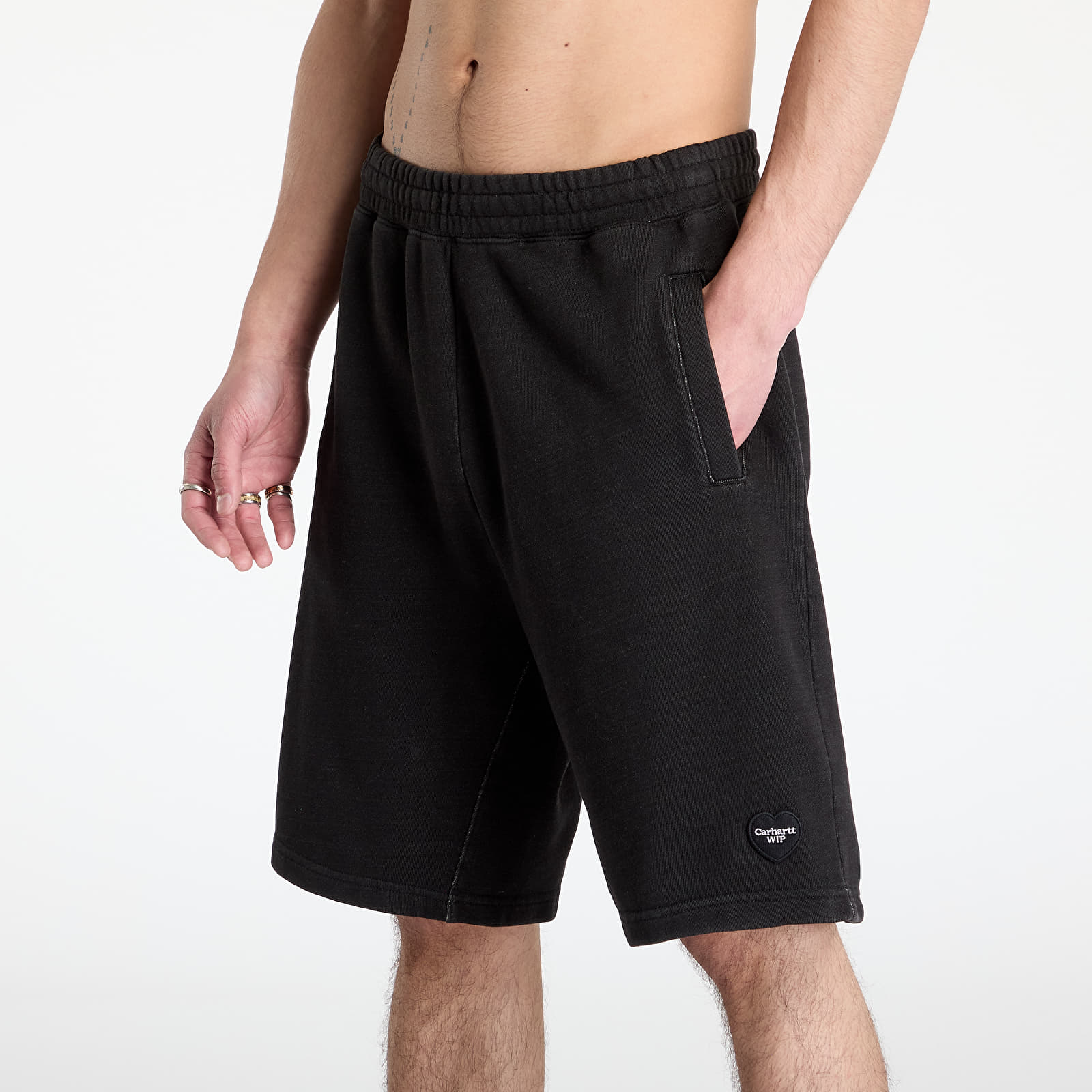 Мъжки къси панталони Carhartt WIP Ingo Sweat Short Black Garment Dyed