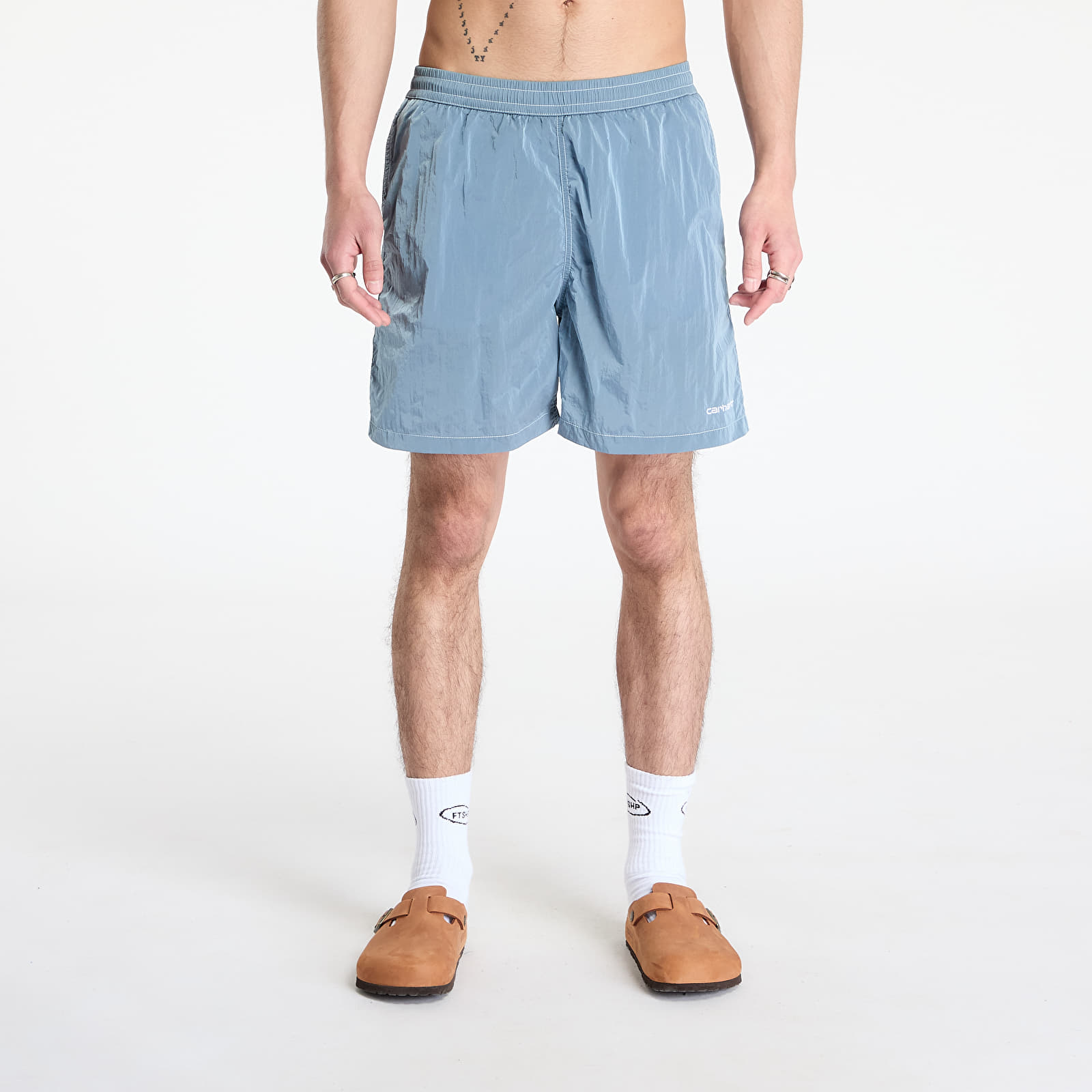 Meeste ujumisriided Carhartt WIP Canby Swim Trunks Clay Blue/ White