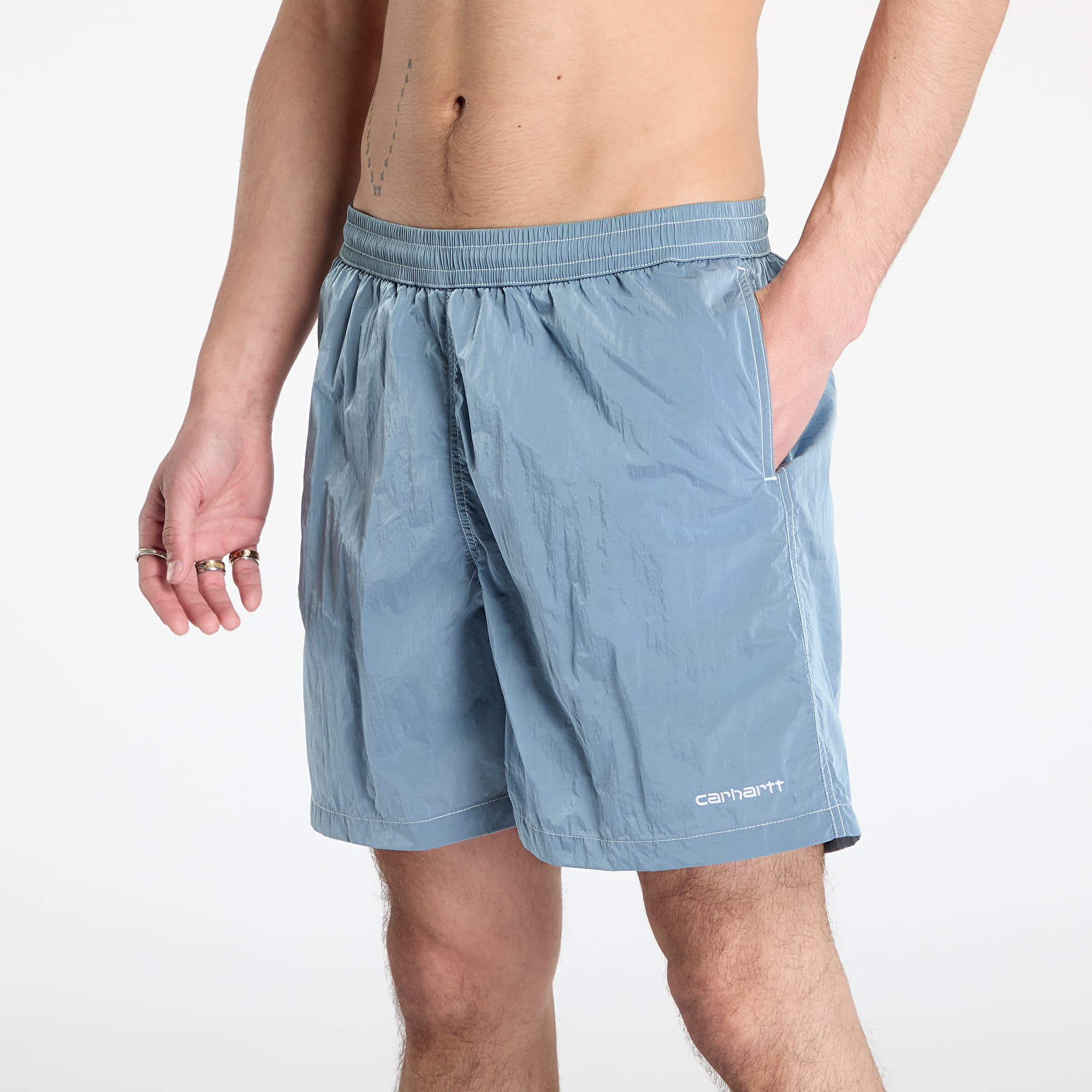 Meeste ujumisriided Carhartt WIP Canby Swim Trunks Clay Blue/ White