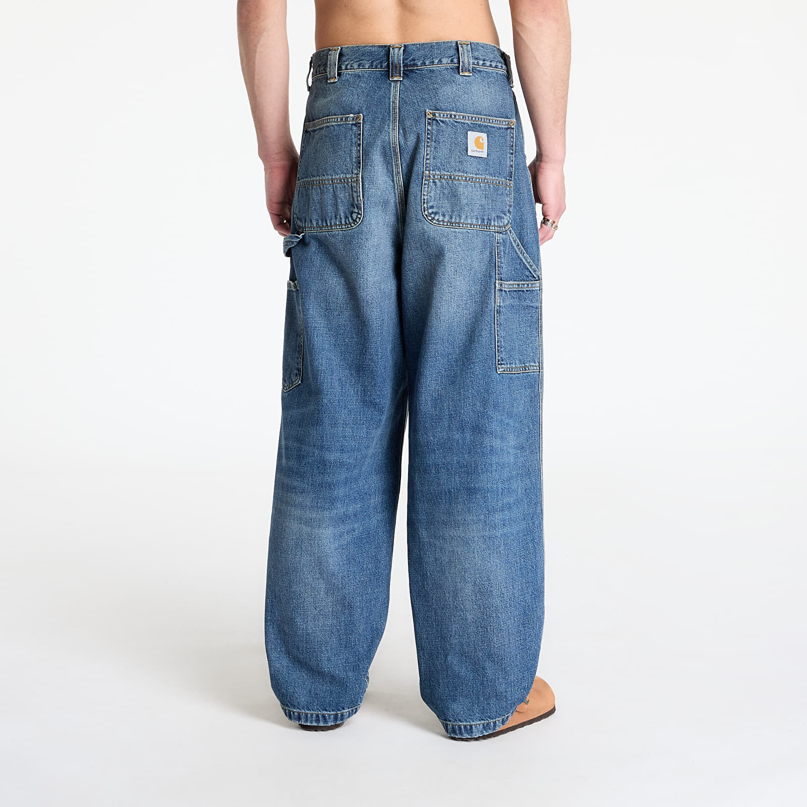 Férfi farmerek Carhartt WIP OG Single Knee Pant Blue Dark Used Wash
