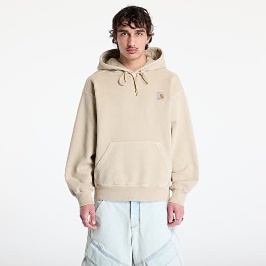 Kampsun Carhartt WIP Hooded Nelson Sweat UNISEX Fleur De Sel Garment Dyed