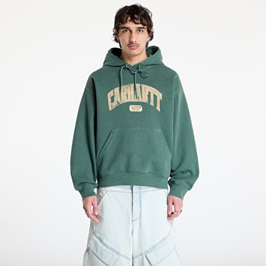 Sweatshirt Carhartt WIP Hooded Library Sweat UNISEX Conifer Garment Dyed