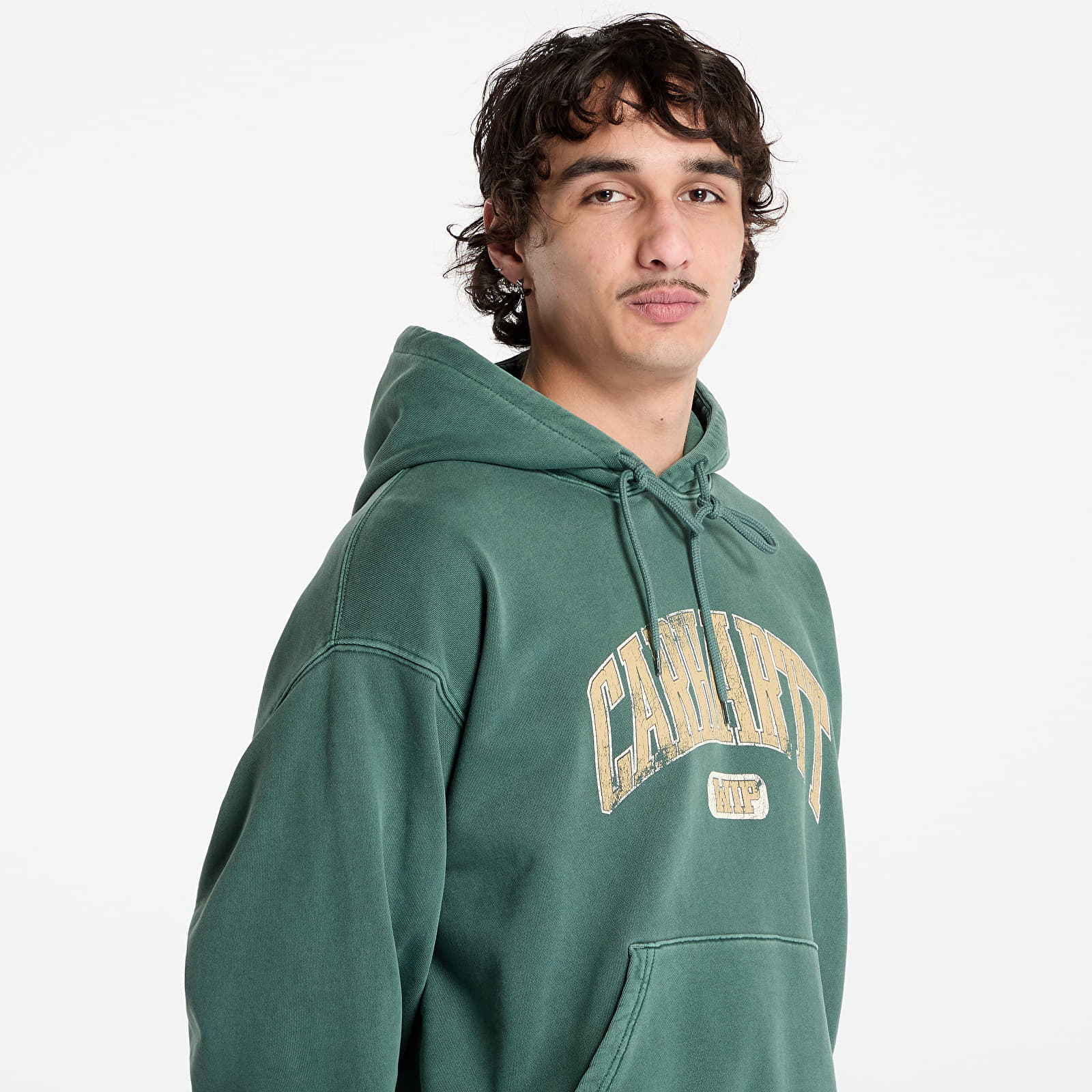 Heren sweatshirts Carhartt WIP Hooded Library Sweat UNISEX Conifer Garment Dyed