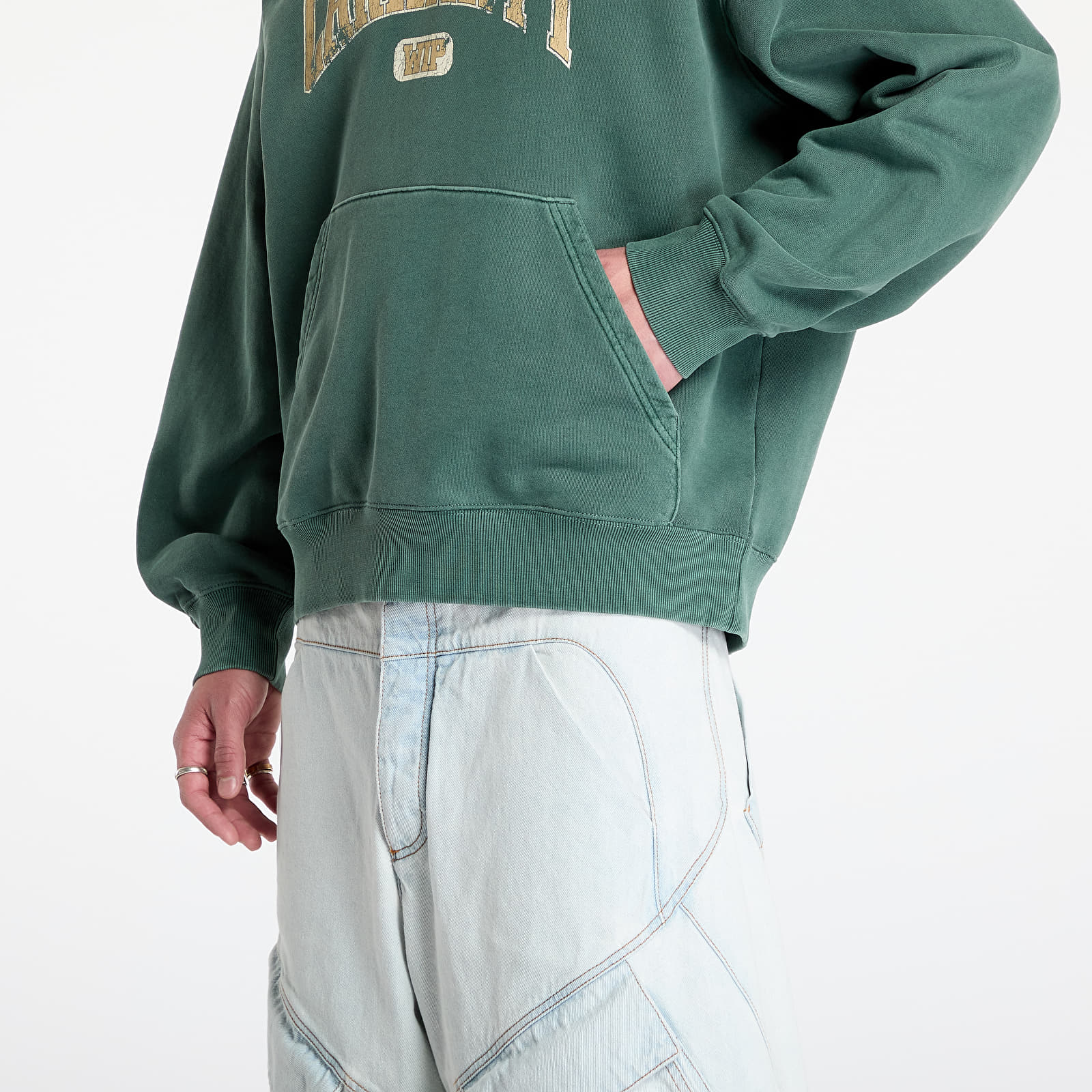 Heren sweatshirts Carhartt WIP Hooded Library Sweat UNISEX Conifer Garment Dyed
