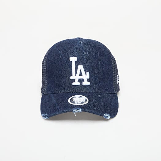 Boné New Era Los Angeles Dodgers Womens MLB Denim 9FORTY A-Frame Trucker Cap Navy