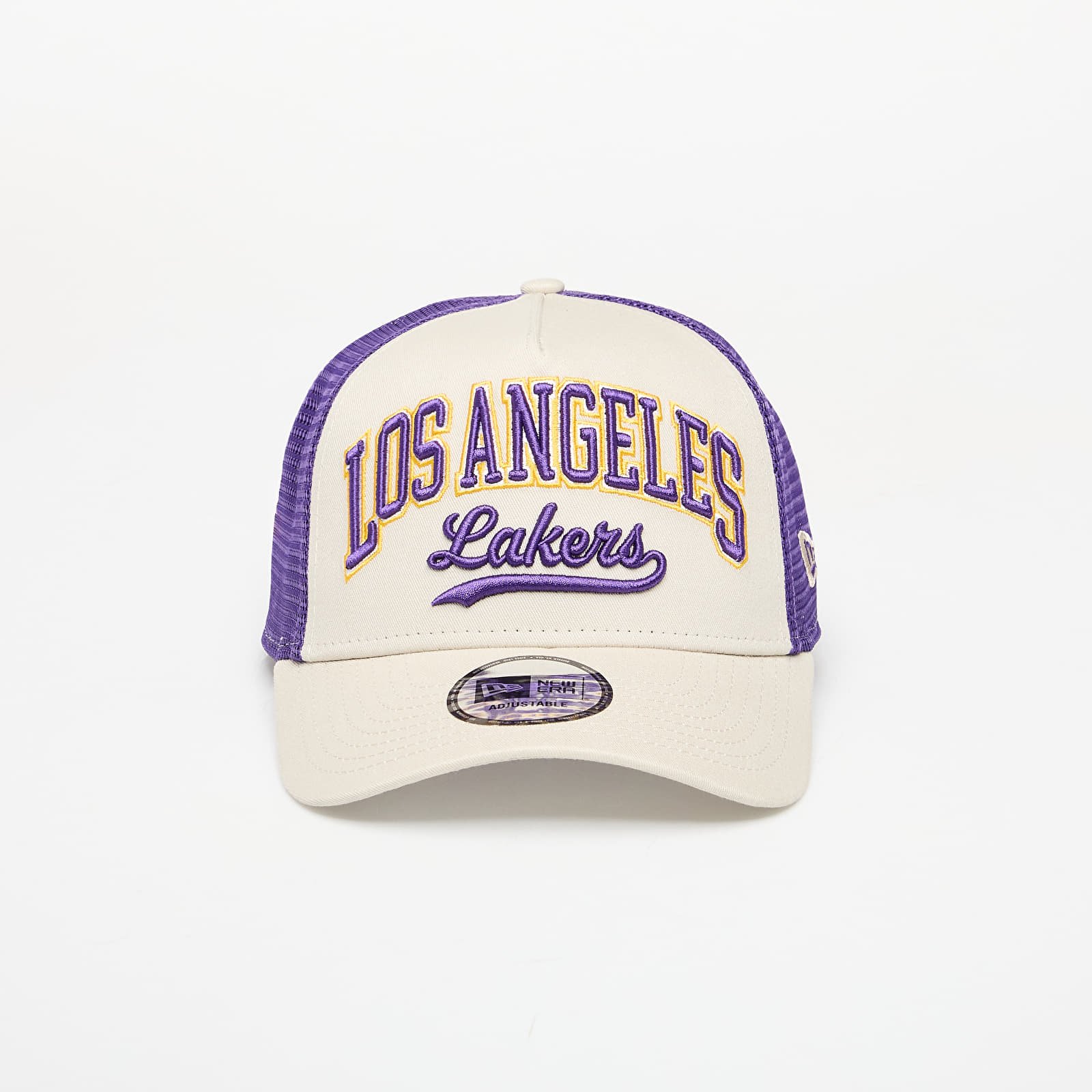 Mützen New Era Los Angeles Lakers NBA Script 9FORTY E-Frame Trucker Adjustable Cap Cream