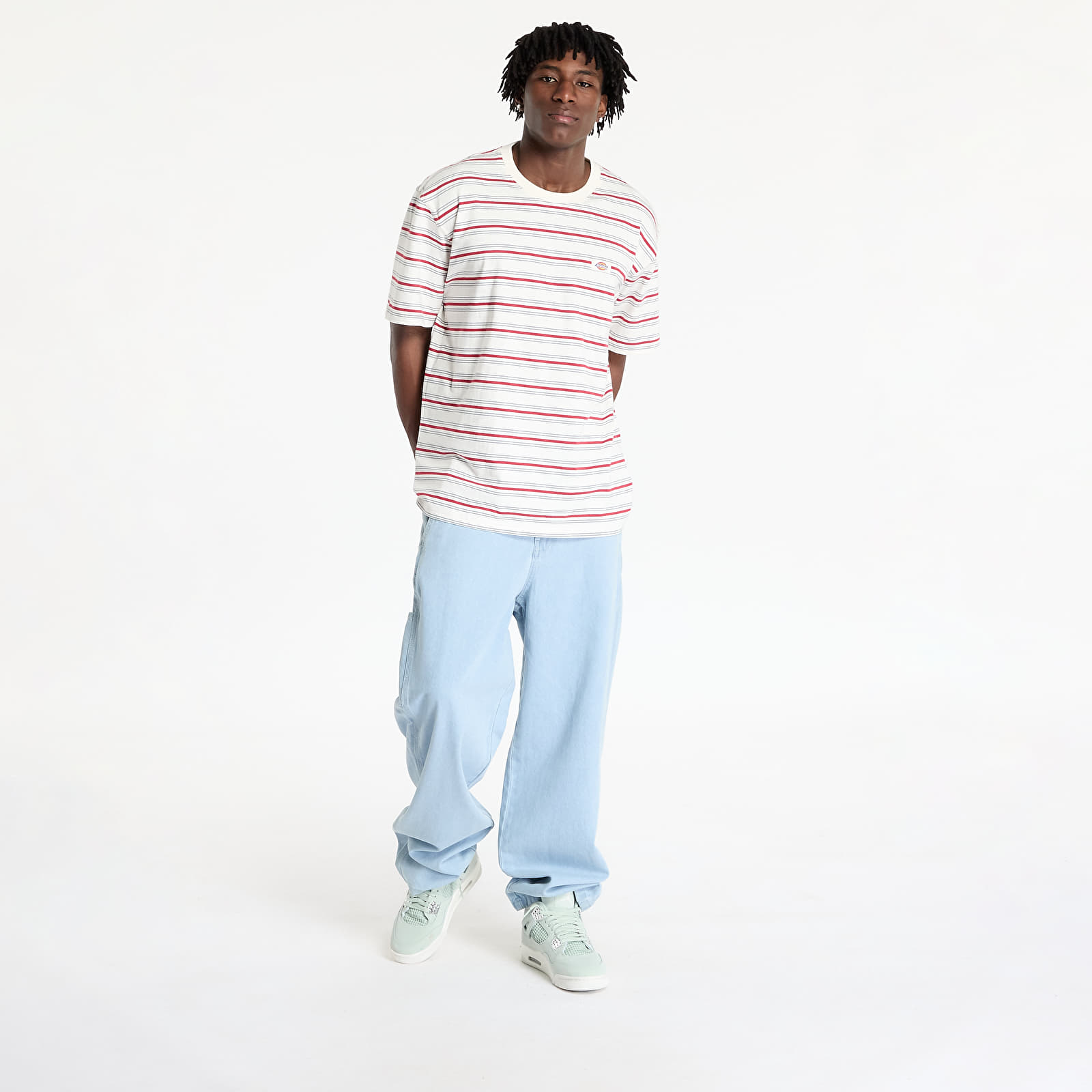 Vyriški marškinėliai Dickies Lewistown Stripe Short Sleeve Tee Egret