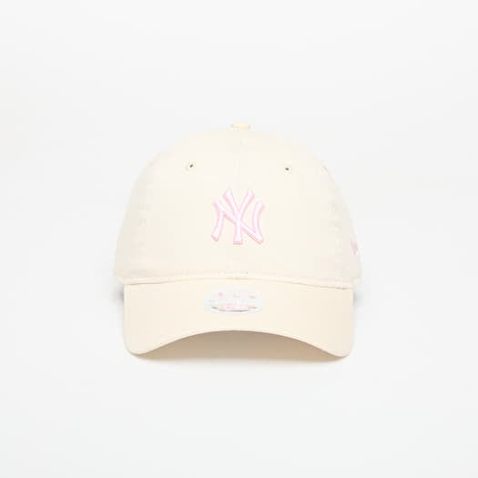 Keps New Era New York Yankees Womens MLB Contrast Stitch 9TWENTY Adjustable Cap Light Cream/ Pink Rouge