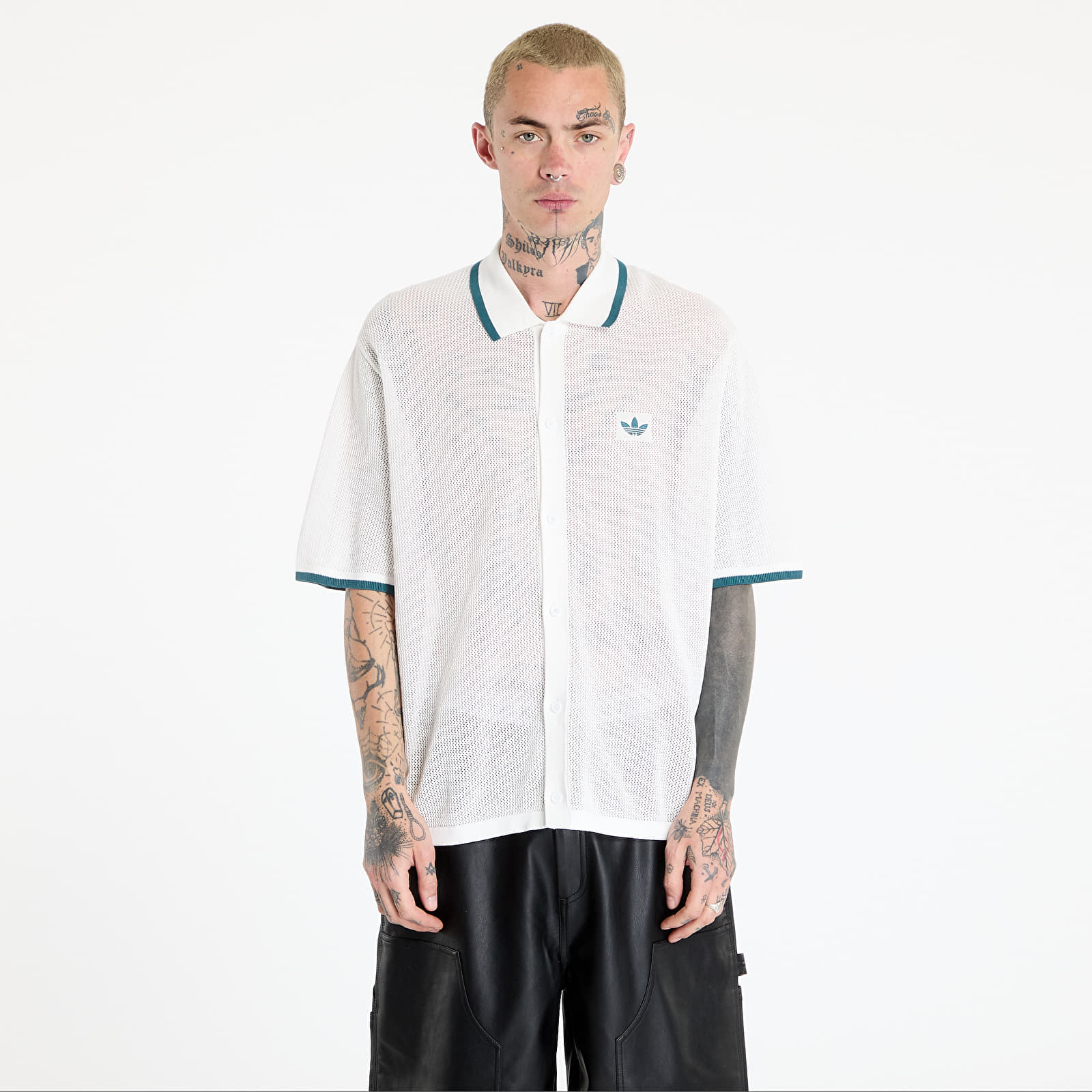 Men's shirts adidas Button Down Knitted Shirt White/ Wonder White