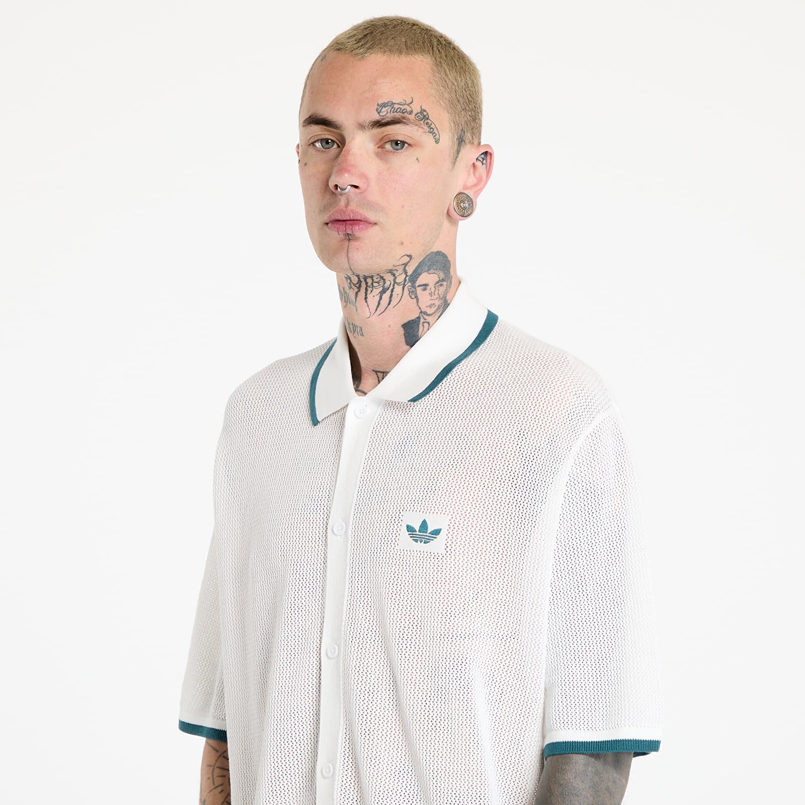 Men's shirts adidas Button Down Knitted Shirt White/ Wonder White