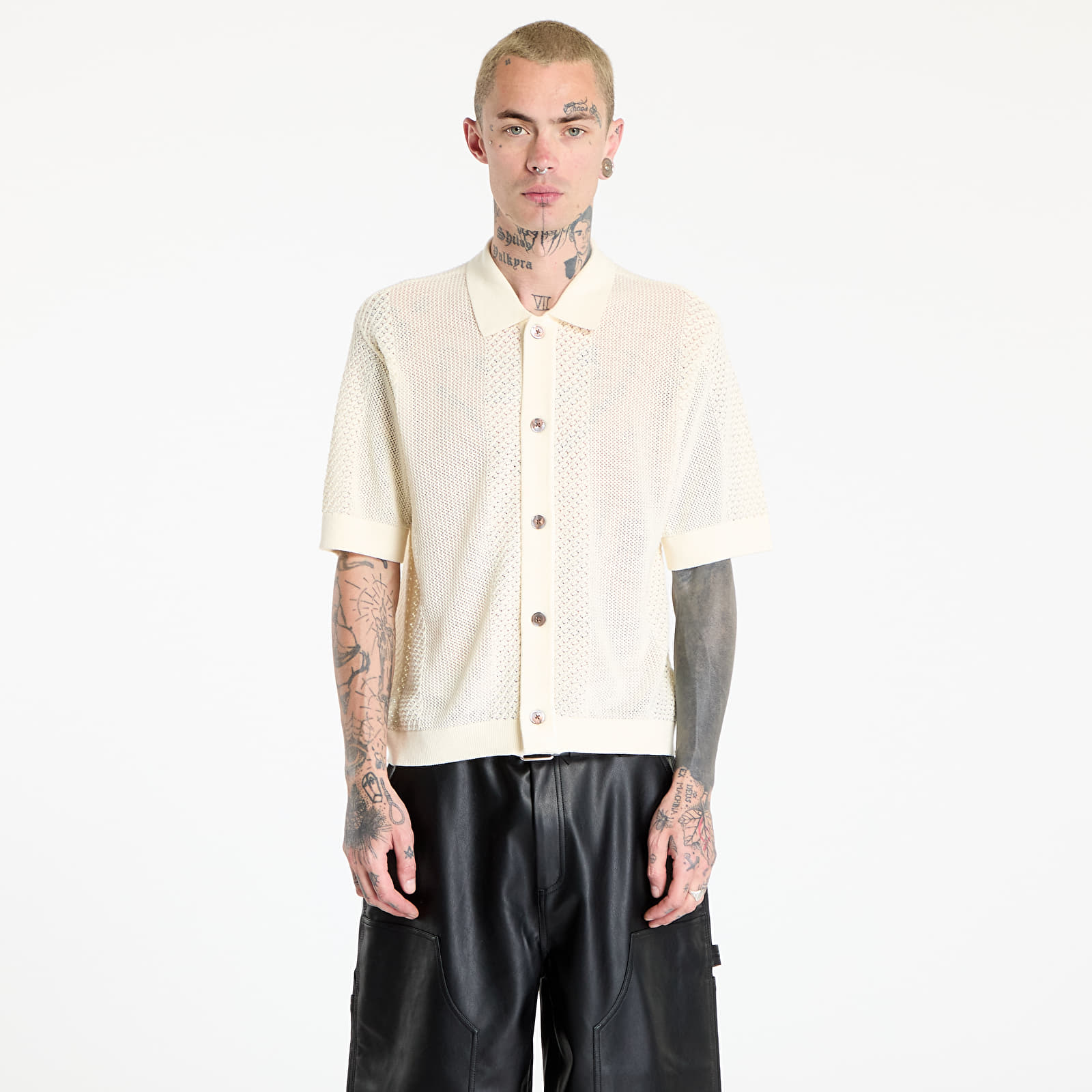 Pánske svetre OBEY Evan Sweater Shirt Unbleached