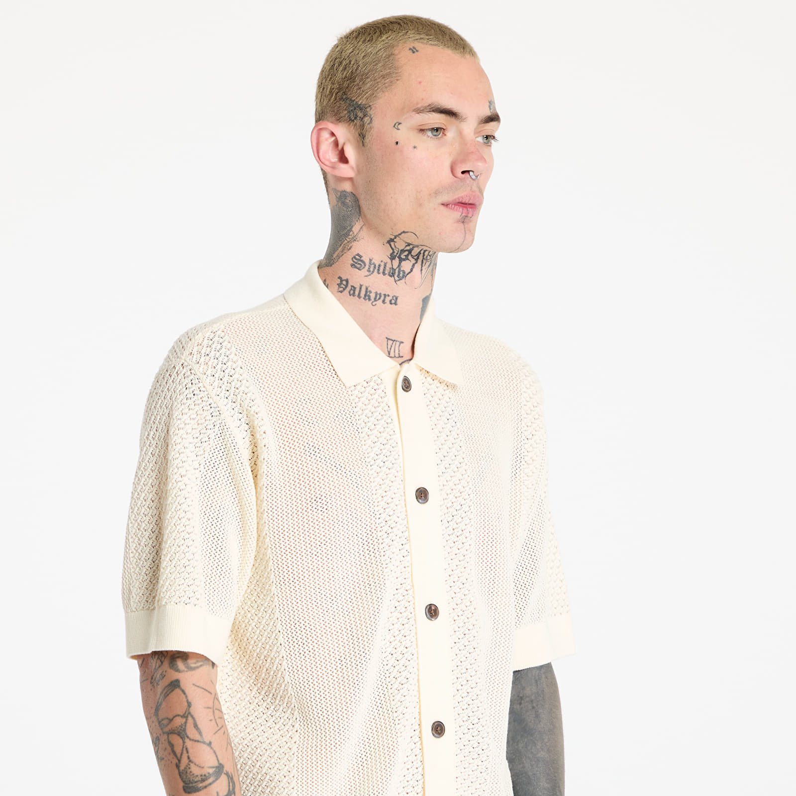 Pánske svetre OBEY Evan Sweater Shirt Unbleached