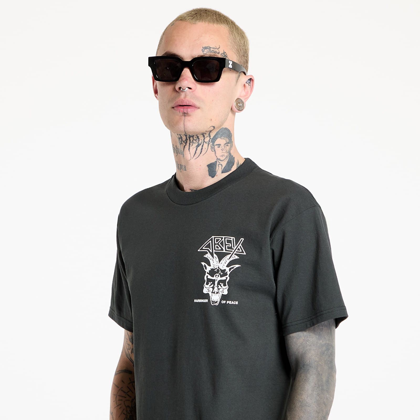 Vīriešu T-krekli OBEY Harbinger Of Peace T-Shirt Vintage Black