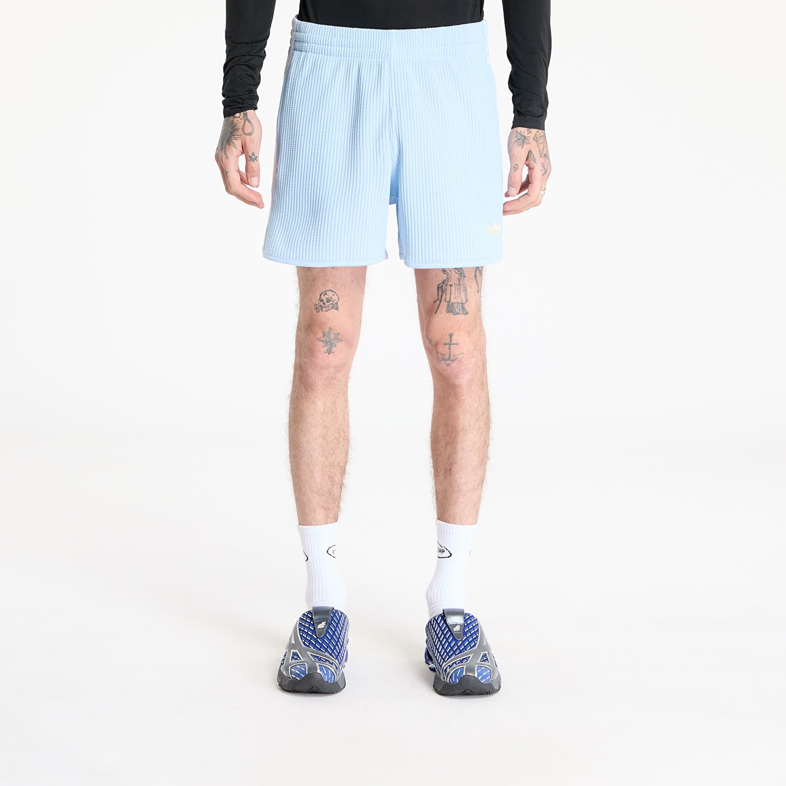 Pantalones cortos para hombre adidas Waffle Knit Sprinter Shorts Blue/ Clear Sky/ White
