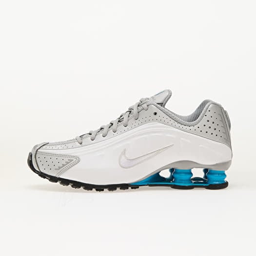 Nike Shox R4 Metallic Silver/ Blue Lagoon-White