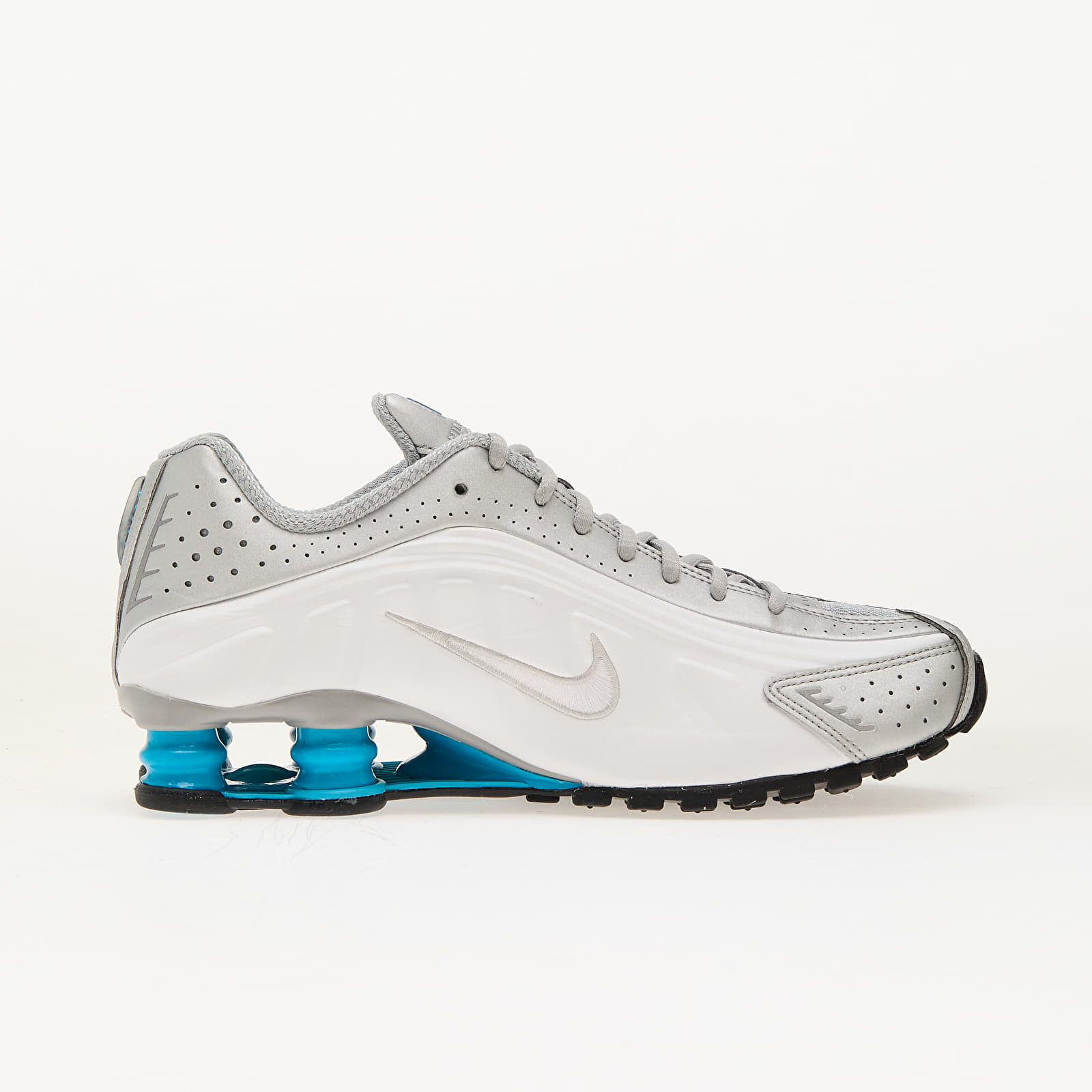 Vīriešu čības un apavi Nike Shox R4 Metallic Silver/ Blue Lagoon-White